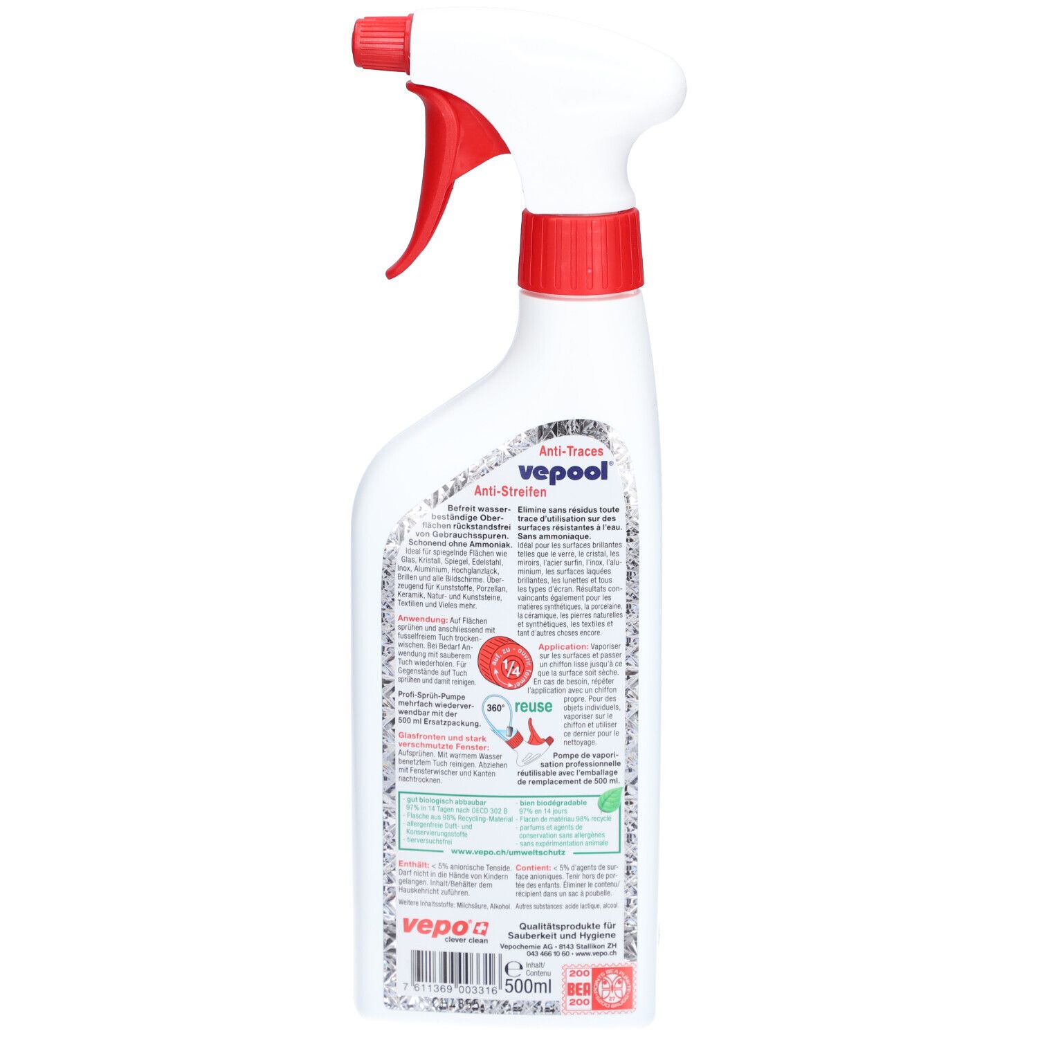 VEPOOL Anti-Streifen Schnellrein 360° Vapo 500 ml