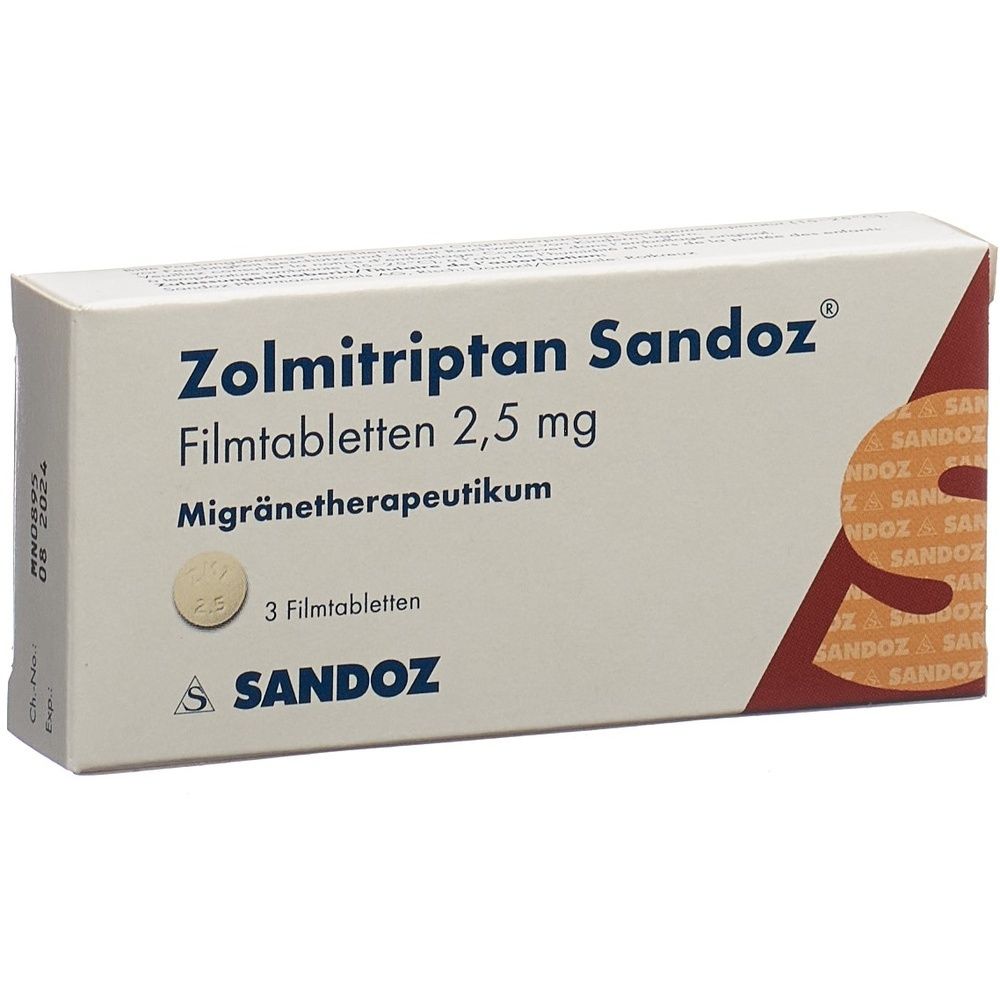 ZOLMITRIPTAN Sandoz Filmtabl 2.5 mg SDO