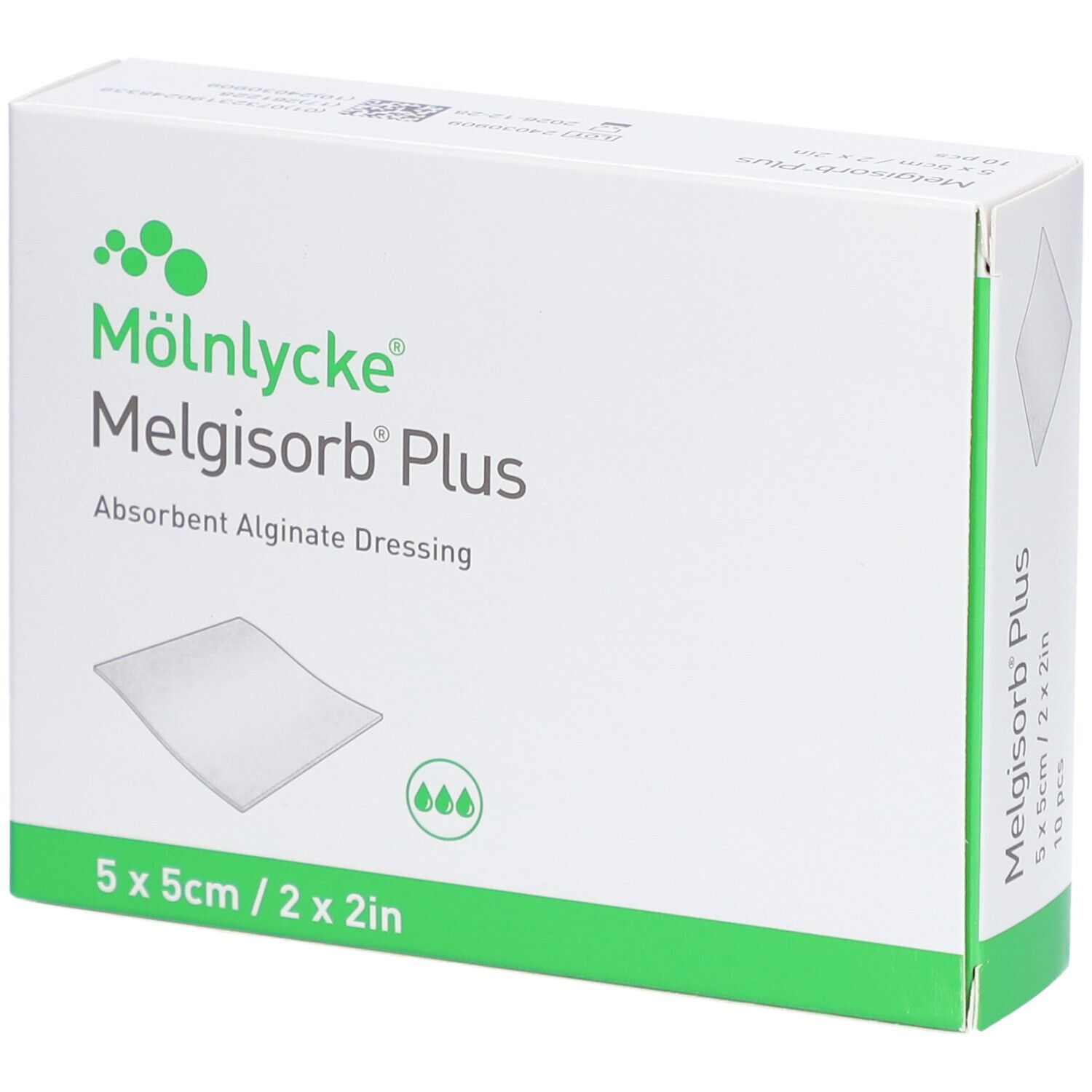 MÖLNLYCKE Melgisorb® Plus Pansement absorbant alginate 5 x 5 cm