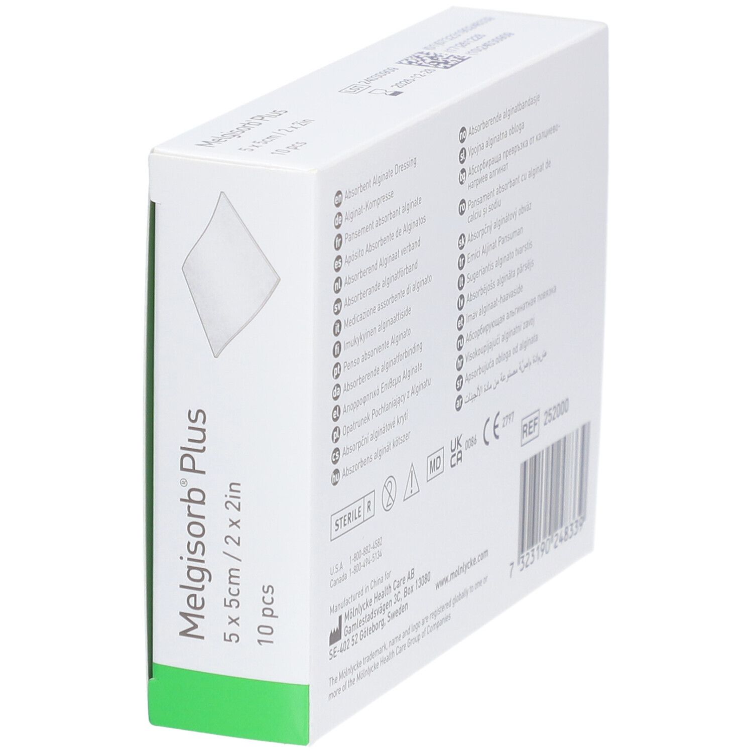 MÖLNLYCKE Melgisorb® Plus Pansement absorbant alginate 5 x 5 cm