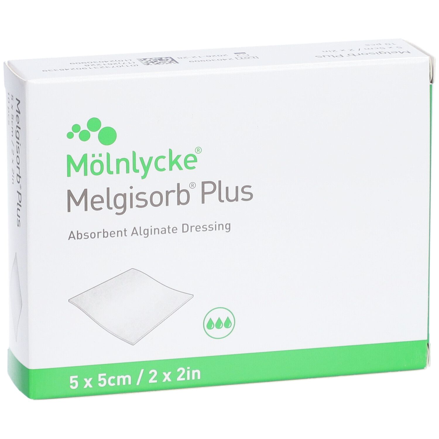MÖLNLYCKE Melgisorb® Plus Pansement absorbant alginate 5 x 5 cm