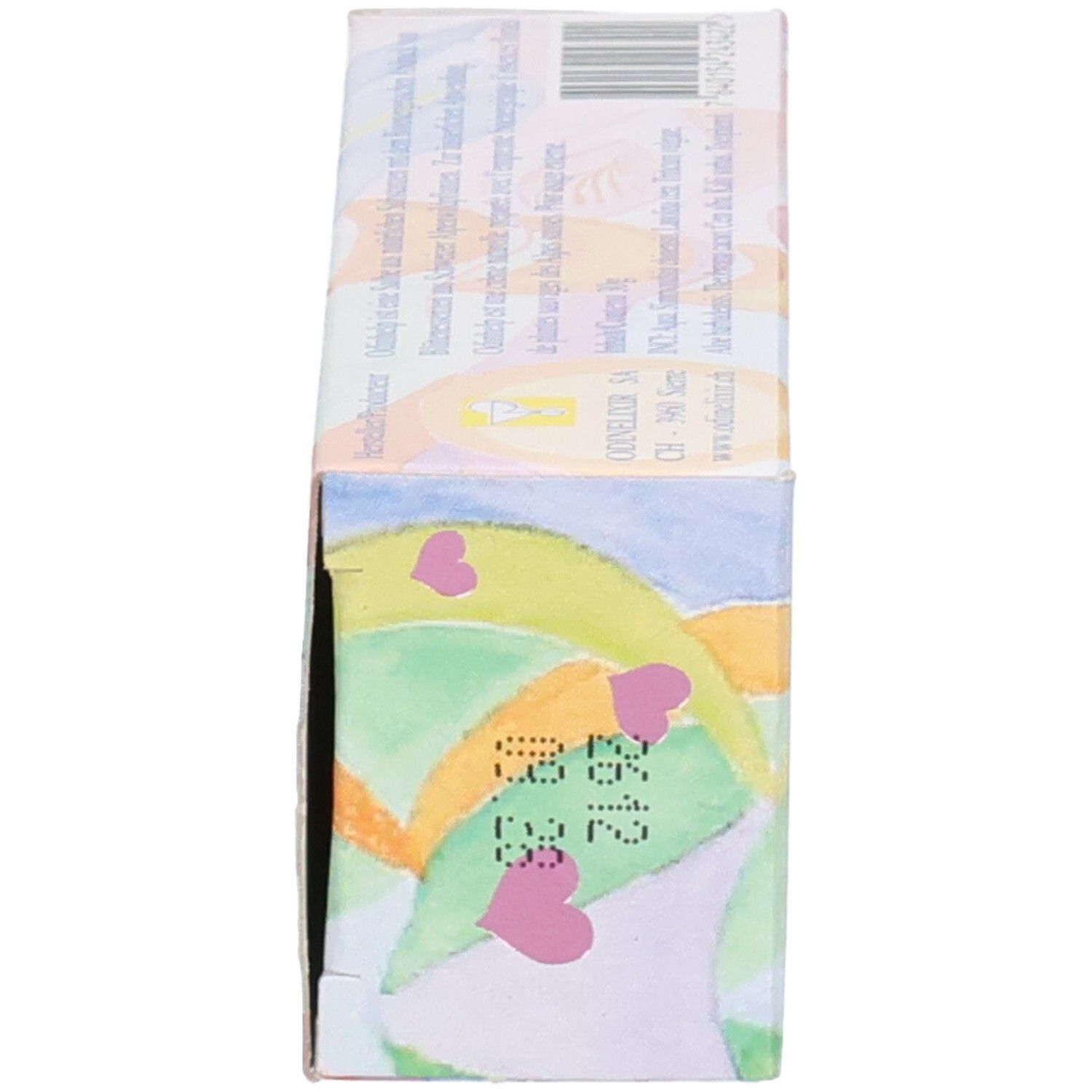 Seite der ODINHELP CREAM baby Umverpackung mit Produktinformationen.