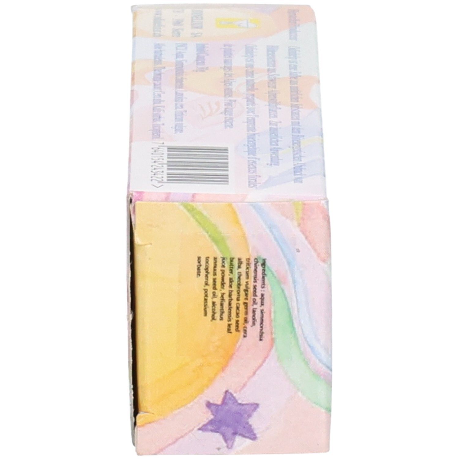 Seite der ODINHELP CREAM baby Umverpackung mit Zutatenliste.