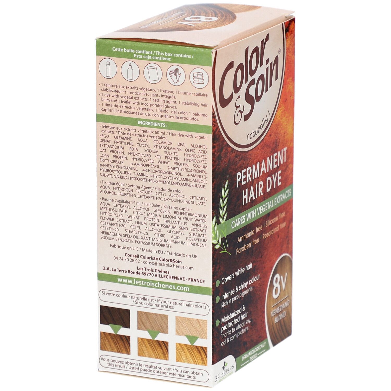Les 3 Chênes Color & Soin Coloration 8V blond veneziano