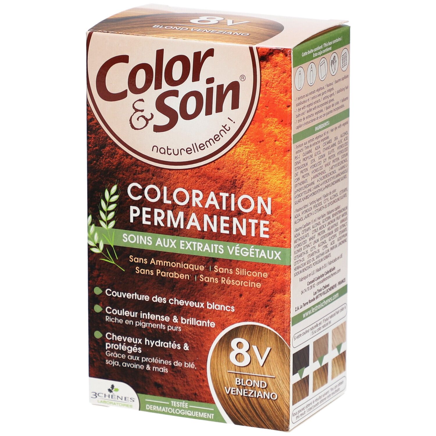 Les 3 Chênes Color & Soin Coloration 8V blond veneziano