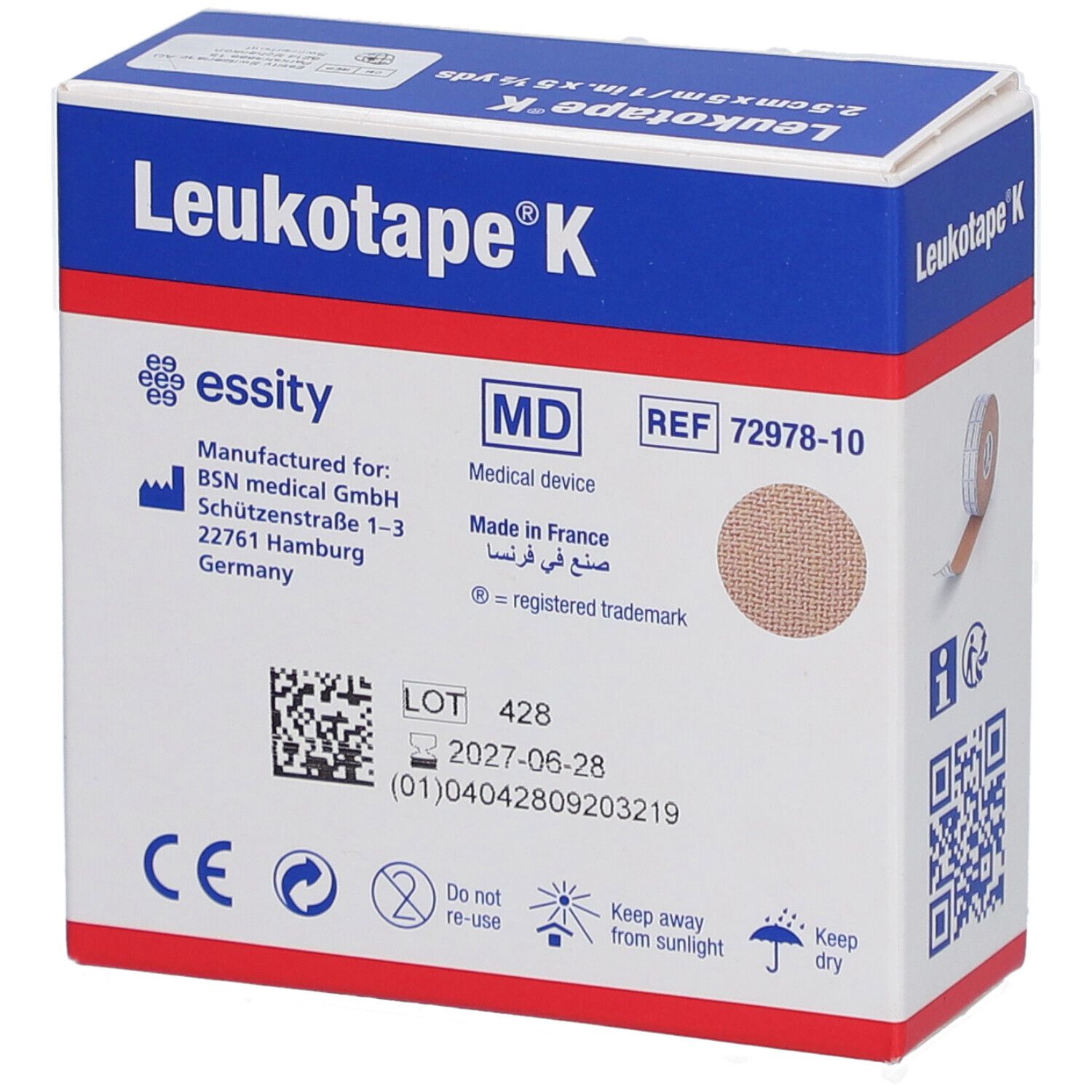 Leukotape® K 2,5 cm x 5 m hautfarbend
