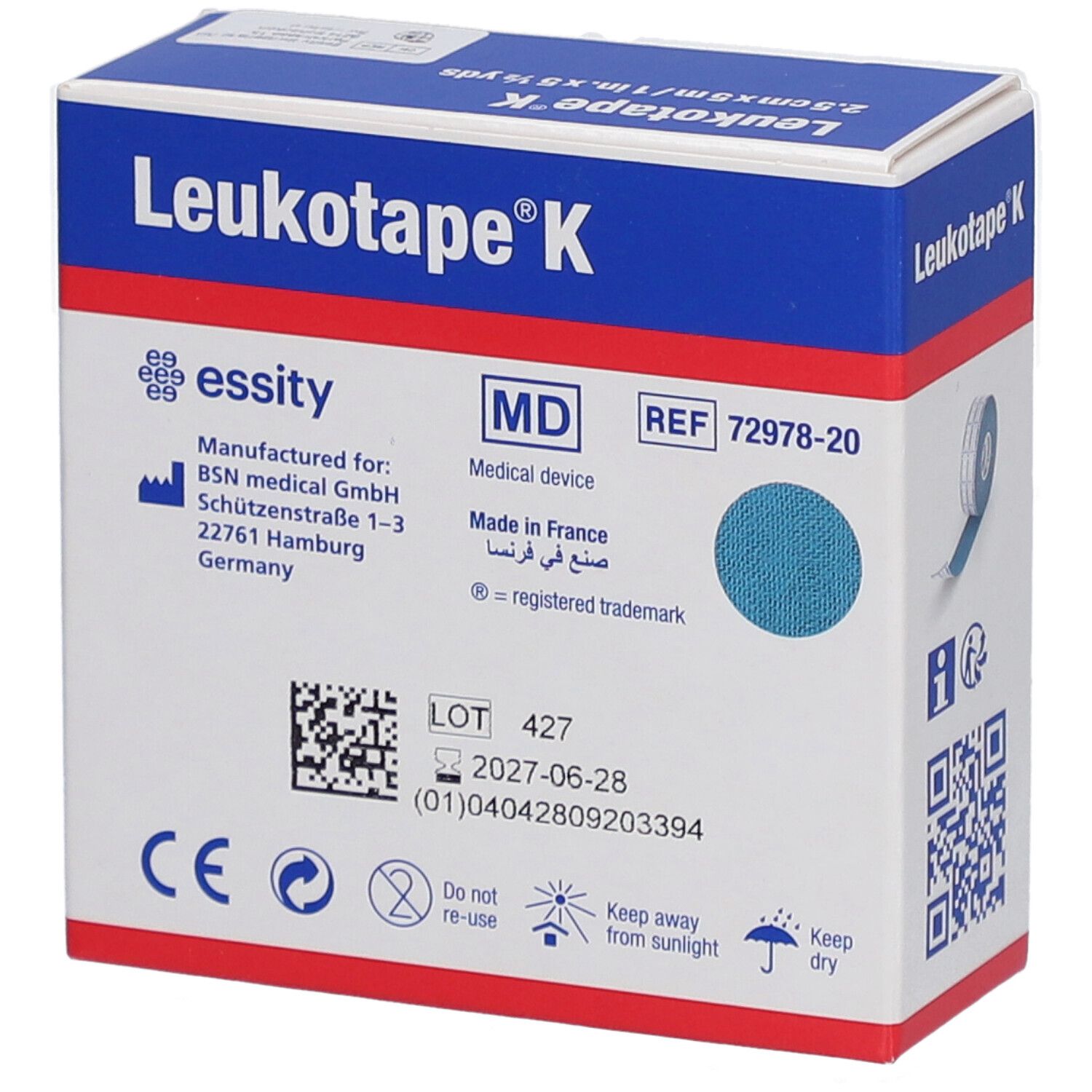 Leukotape® K 2,5 cm x 5 m blau