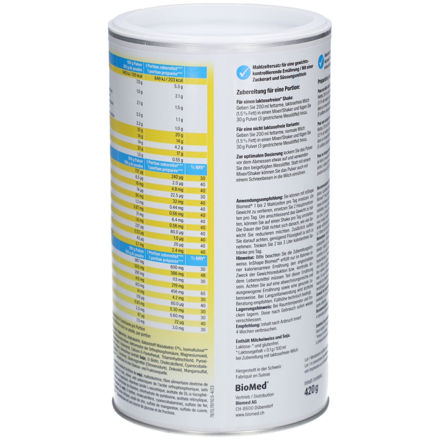 Biomed® inshape Vanille