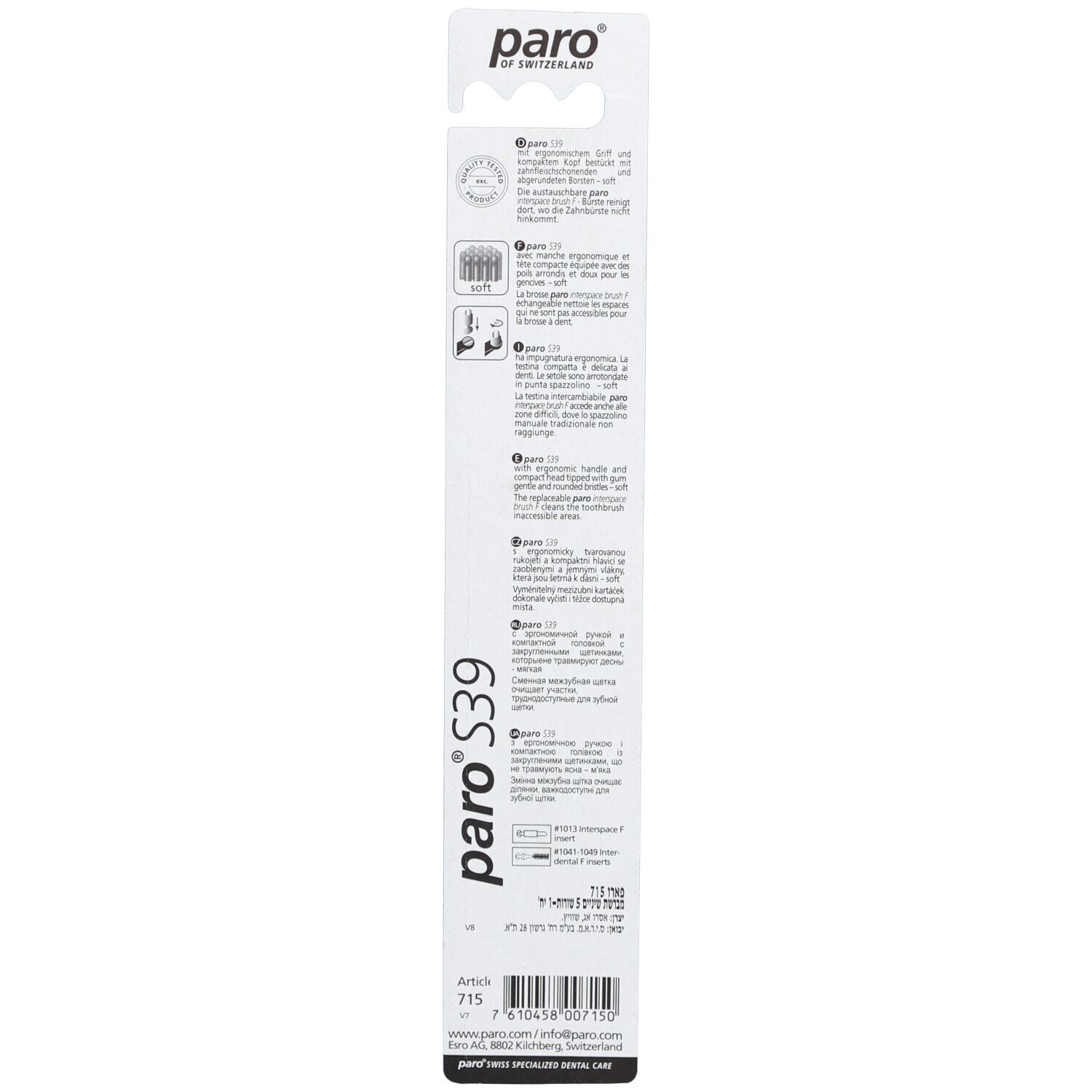 PARO Zahnbürste S39 mit Interspace soft Blist