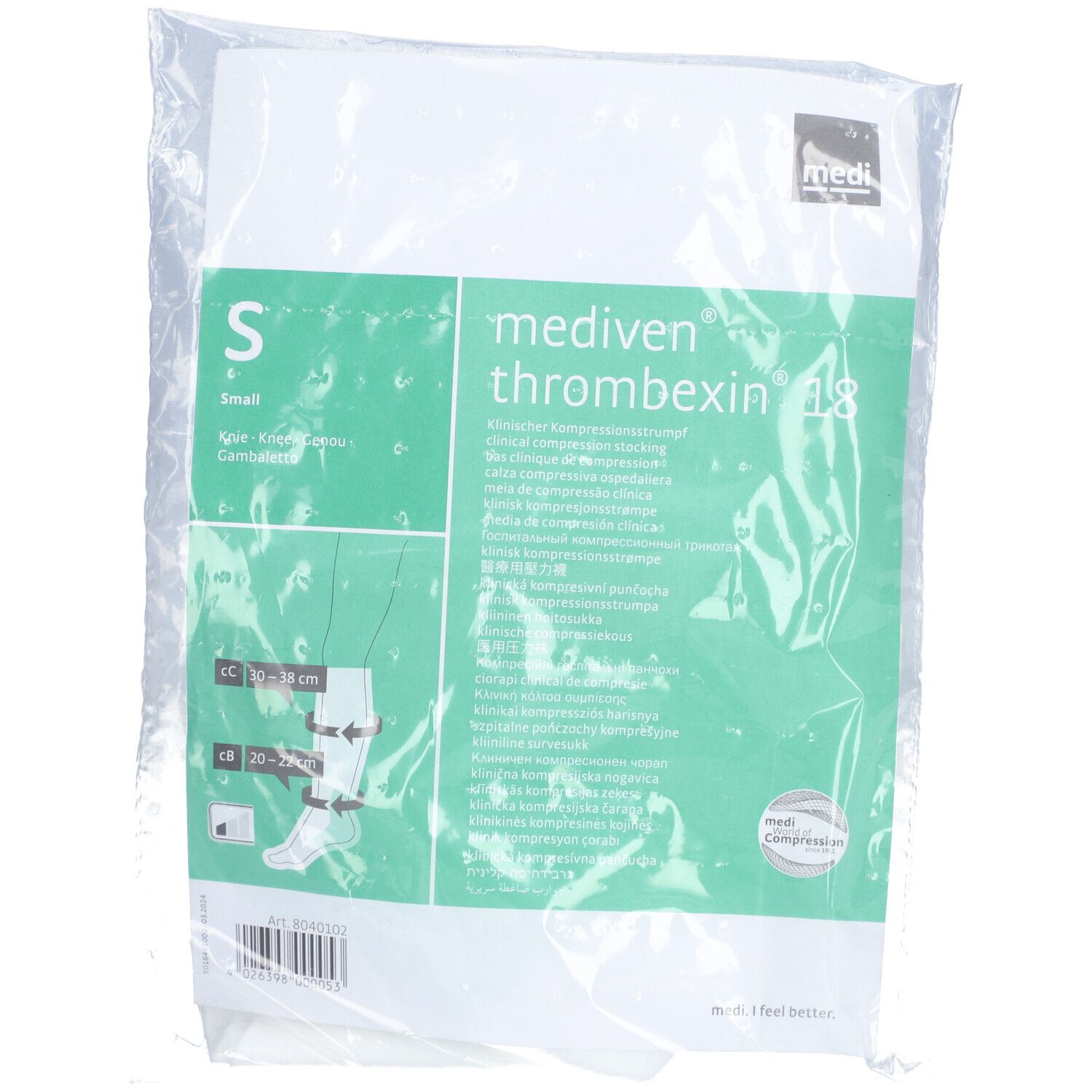 MEDIVEN Thrombexin® 18 A-D Kompressionsstrümpfe Größe S