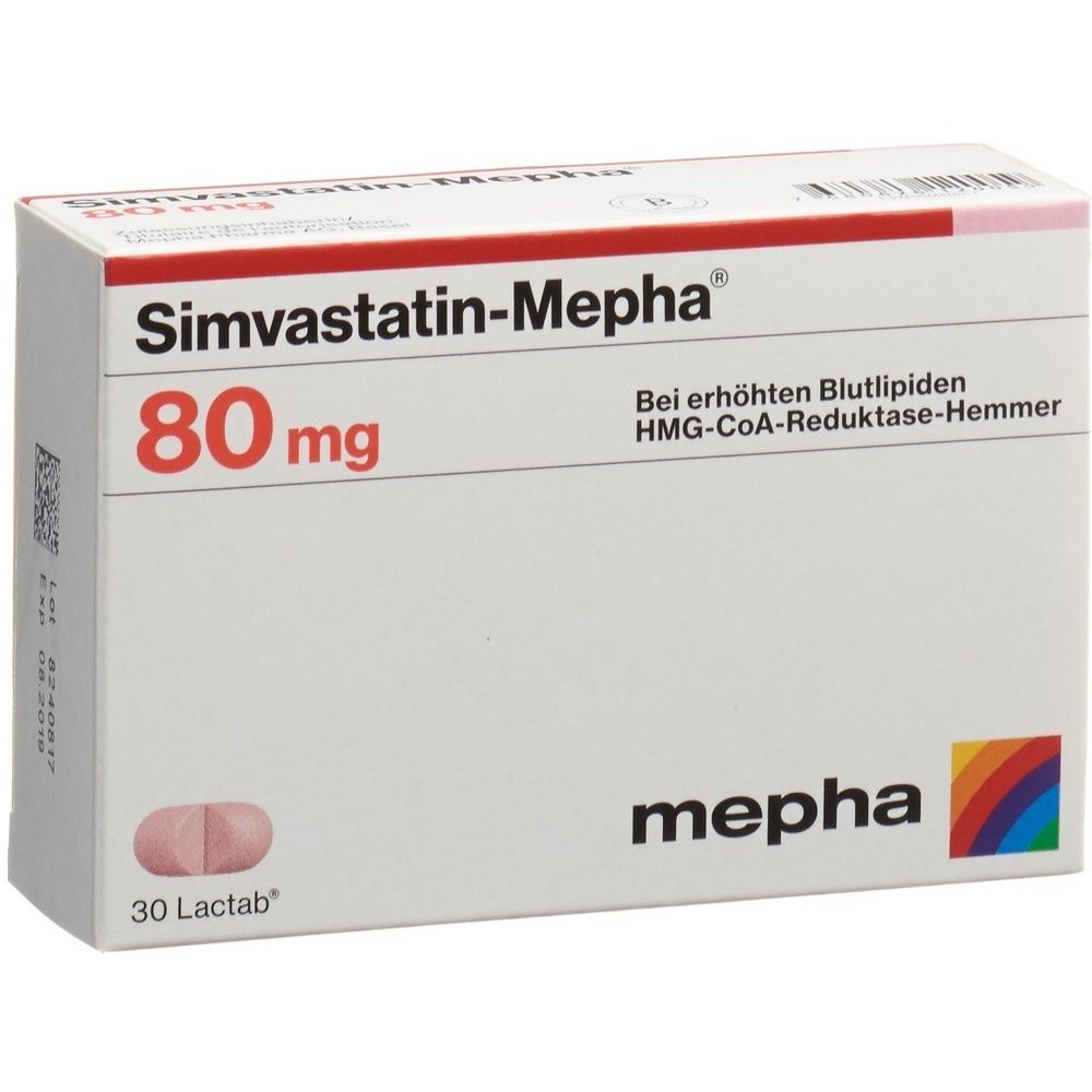 SIMVASTATIN Mepha Lactab 80 mg SDO