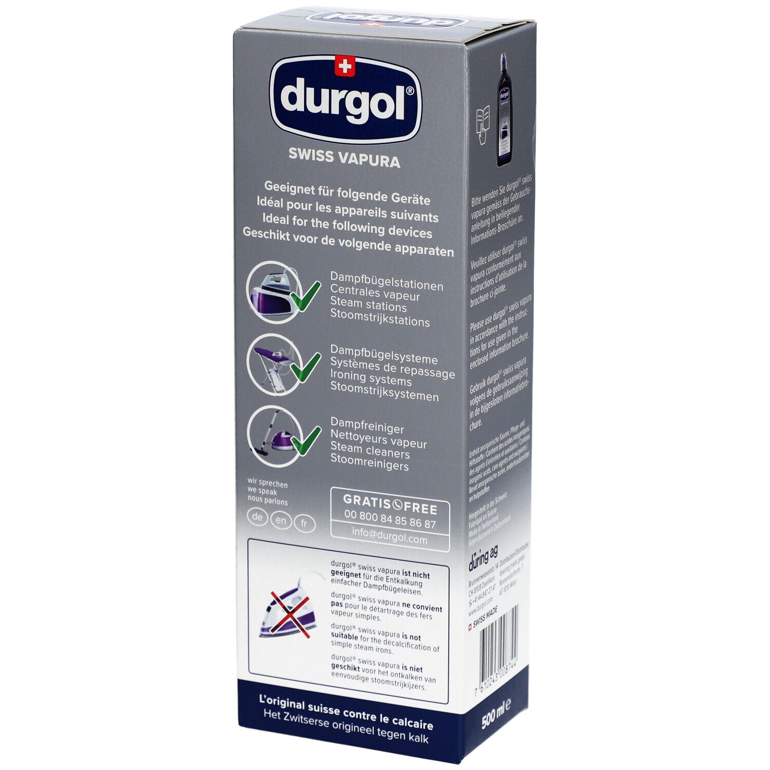 DURGOL Spezial-Entkalker für Dampfbügelstationen und Dampfreiniger