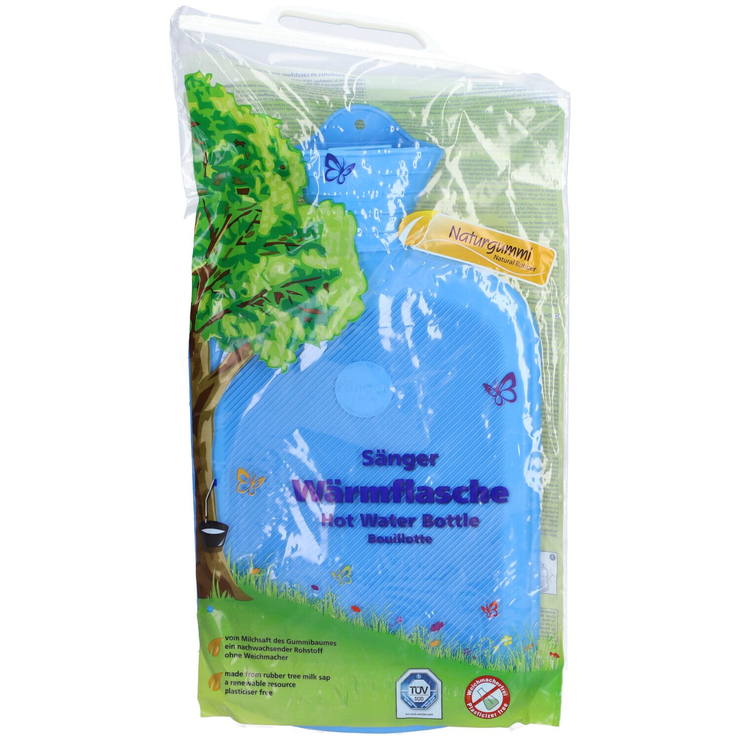 SÄNGER Wärmflasche 2L Lamelle 1 Seite blau