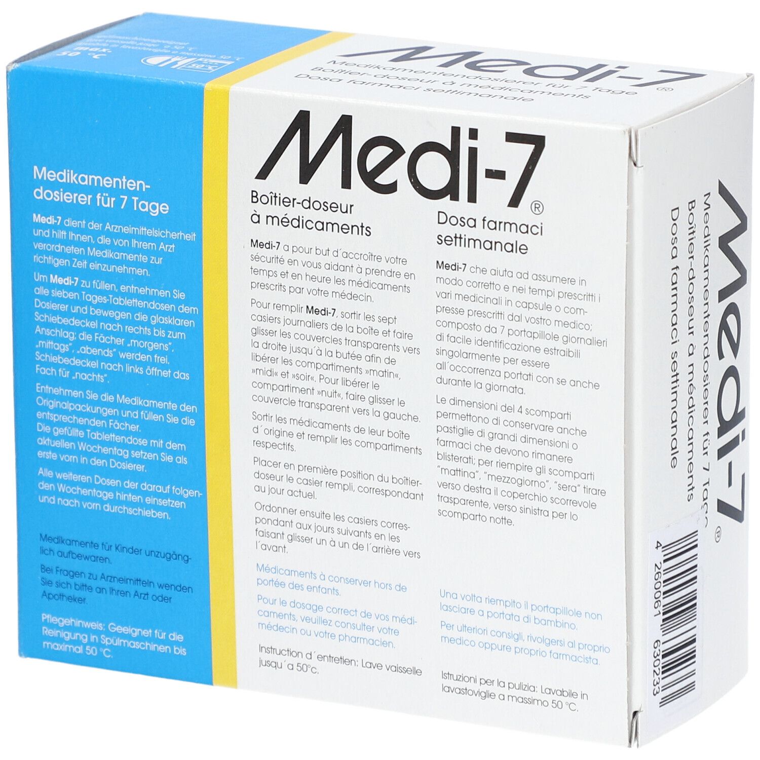 MEDI-7® Boîtier-doseur à médicaments semainier - bleu