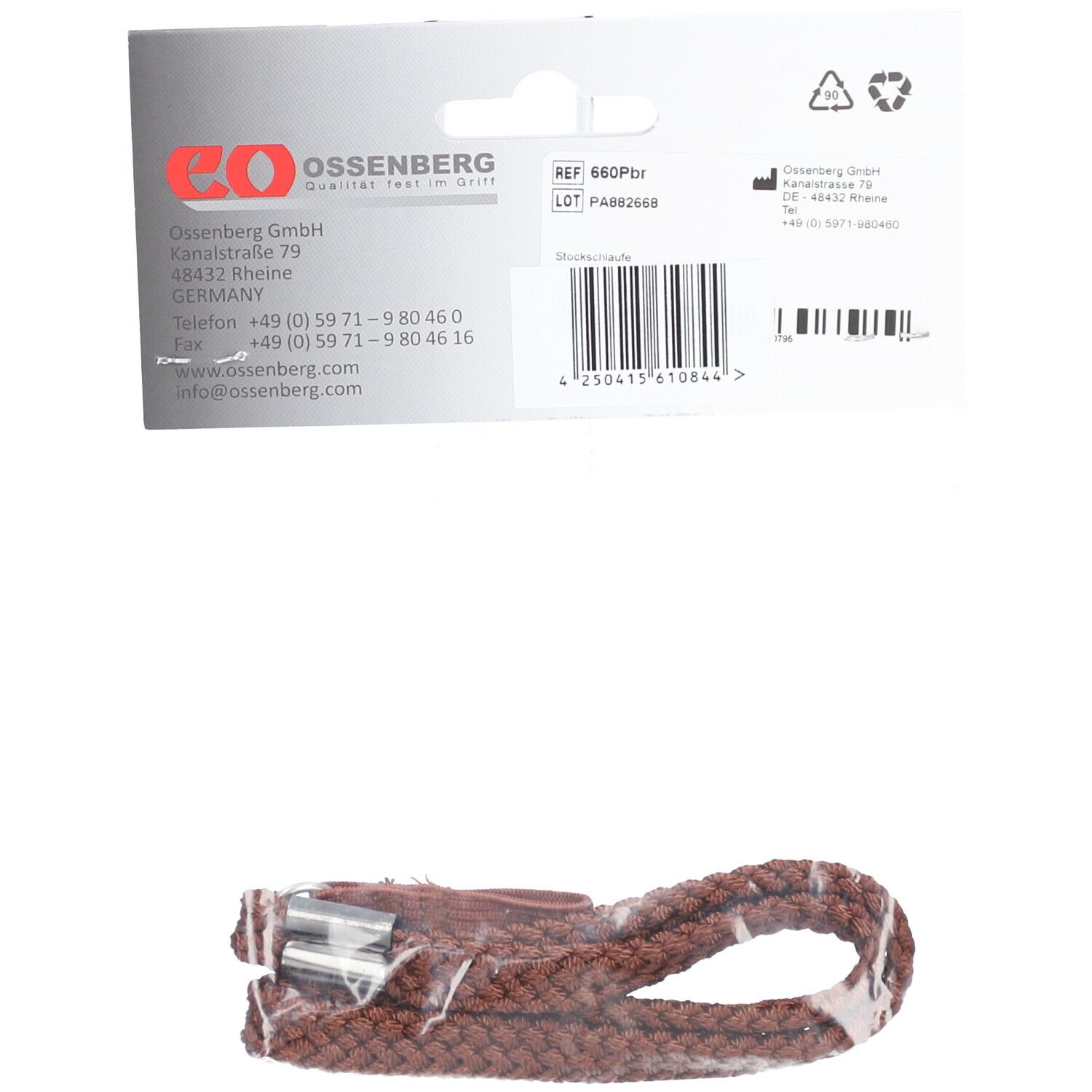 OSSENBERG Stockschlaufe mit Gummiband braun