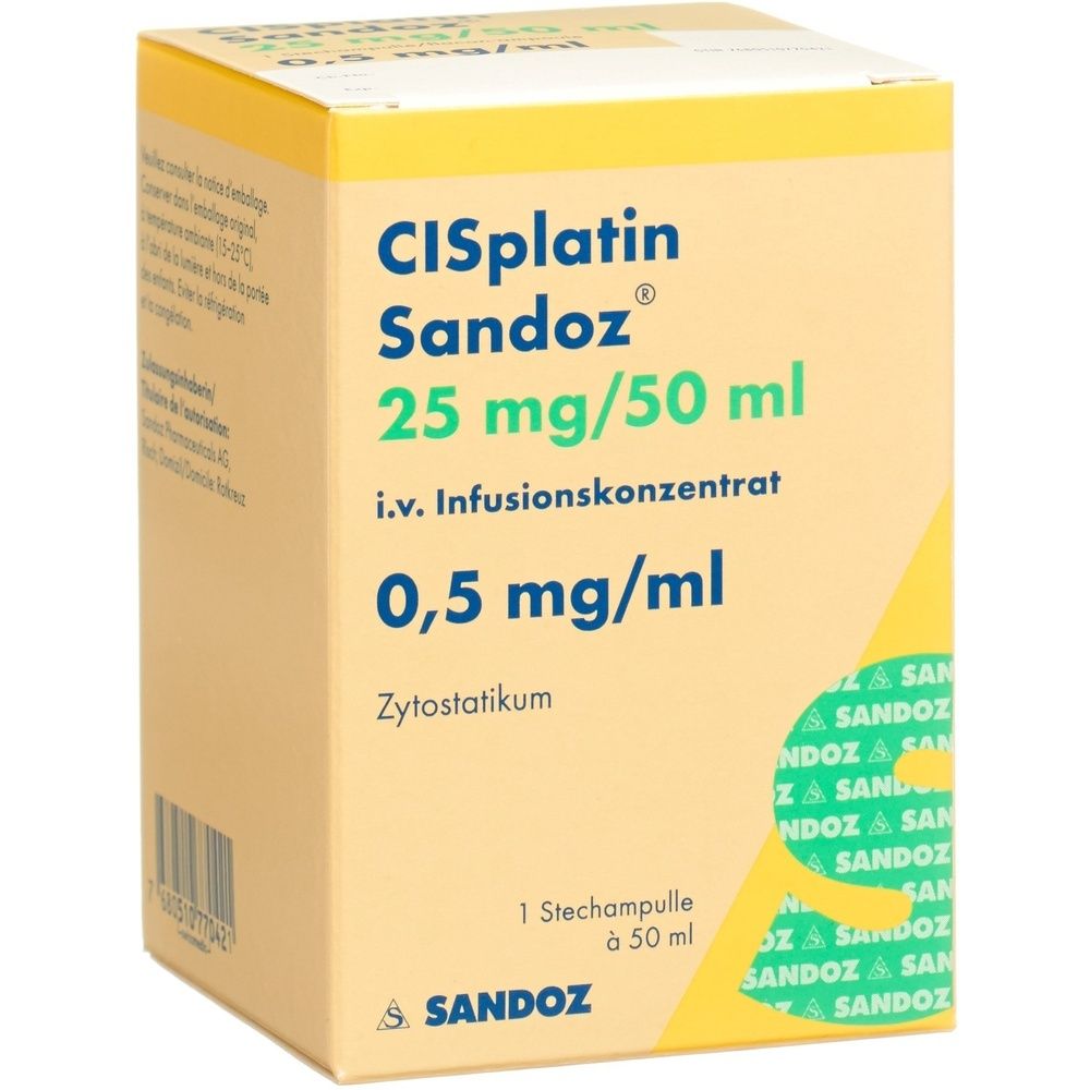 CISPLATIN Sandoz 25 mg/50ml SDO