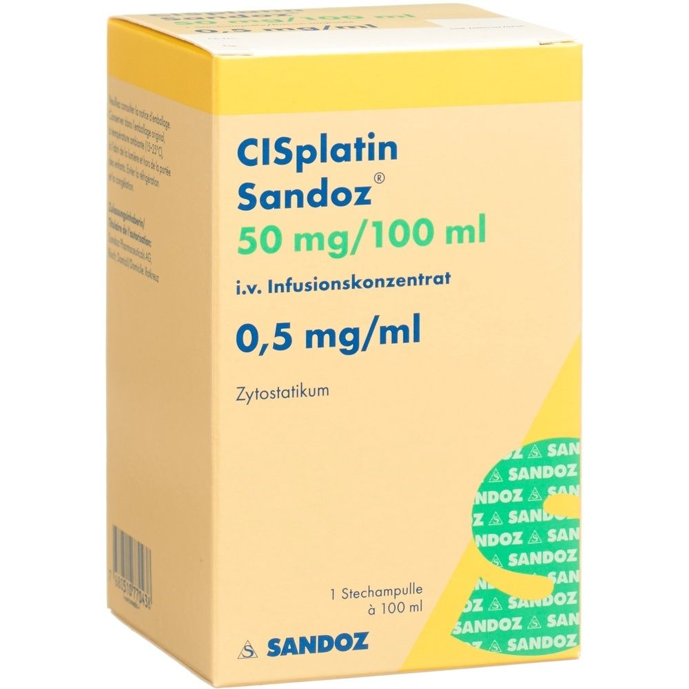 CISPLATIN Sandoz 50 mg/100ml SDO