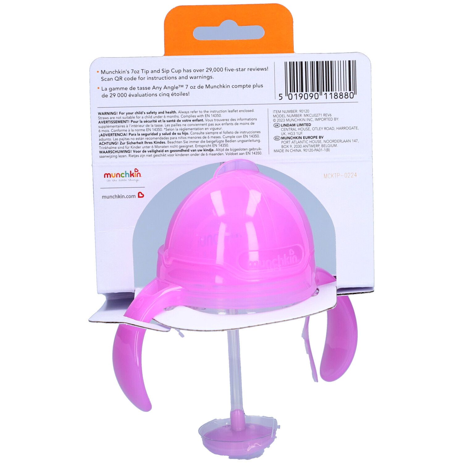 MUNCHKIN Trinkhalm Tip&Sip 207ml 6M+ Click-Lock