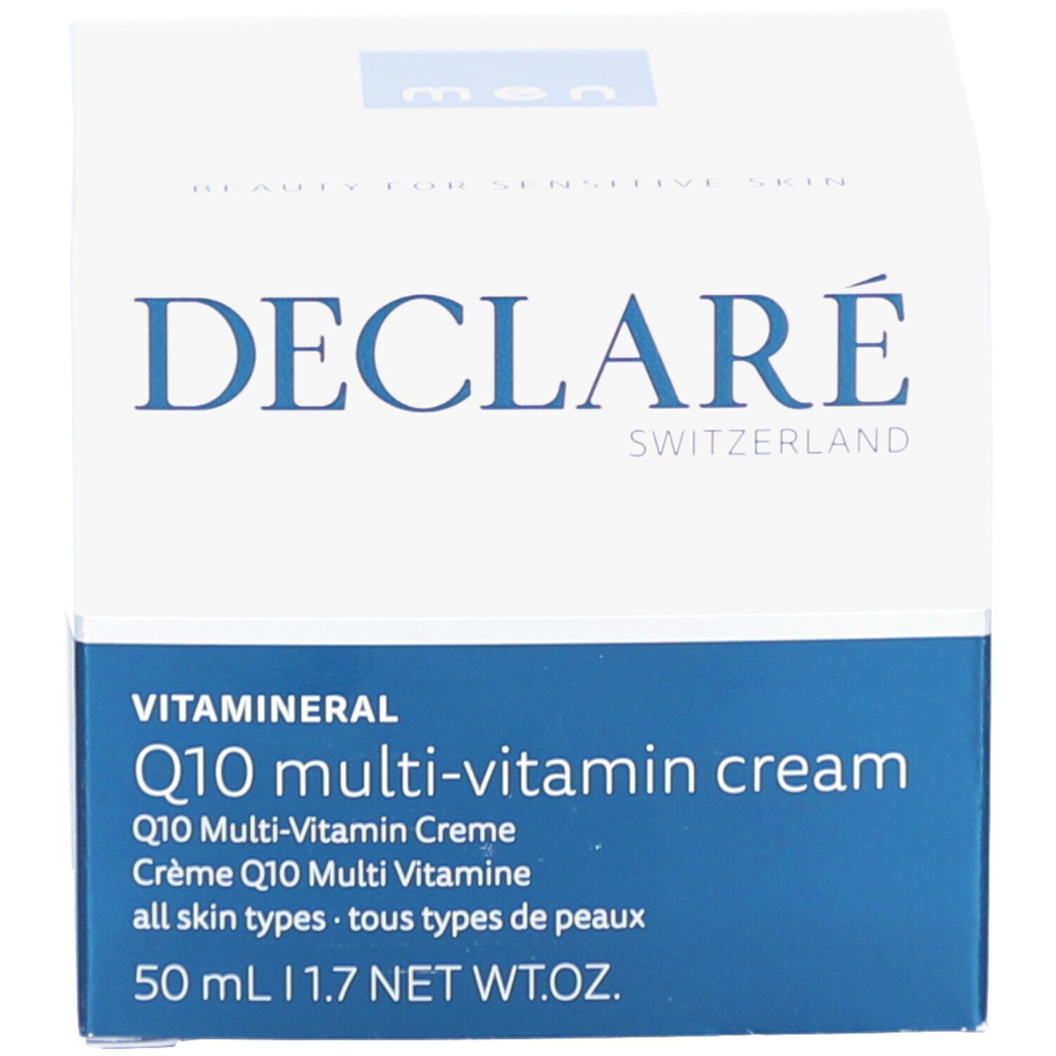 Emballage. Inscription : DECLARÉ, Vita Mineral Q10 multi-vitamin cream, 50 ml.