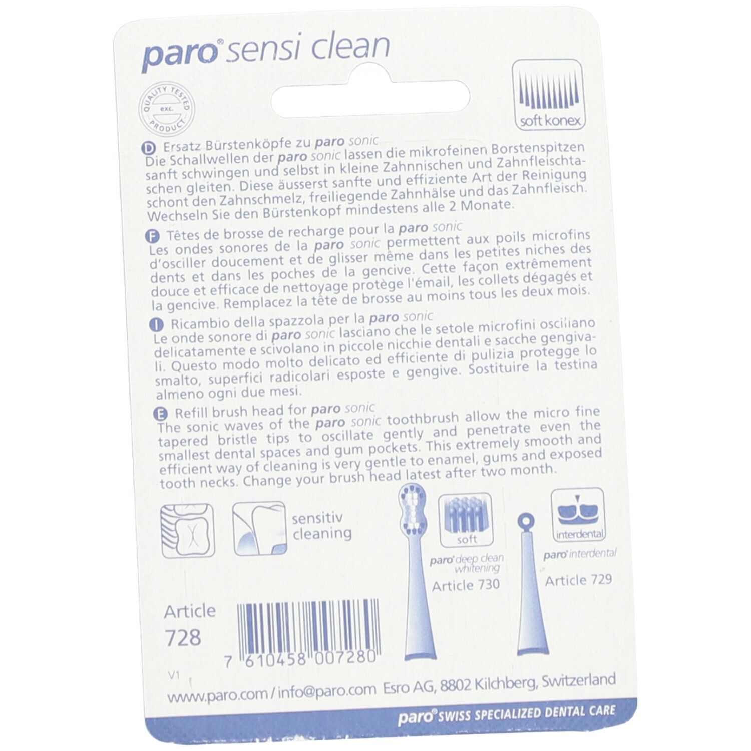 paro® Sensi Clean Têtes de brosse à dents de rechange