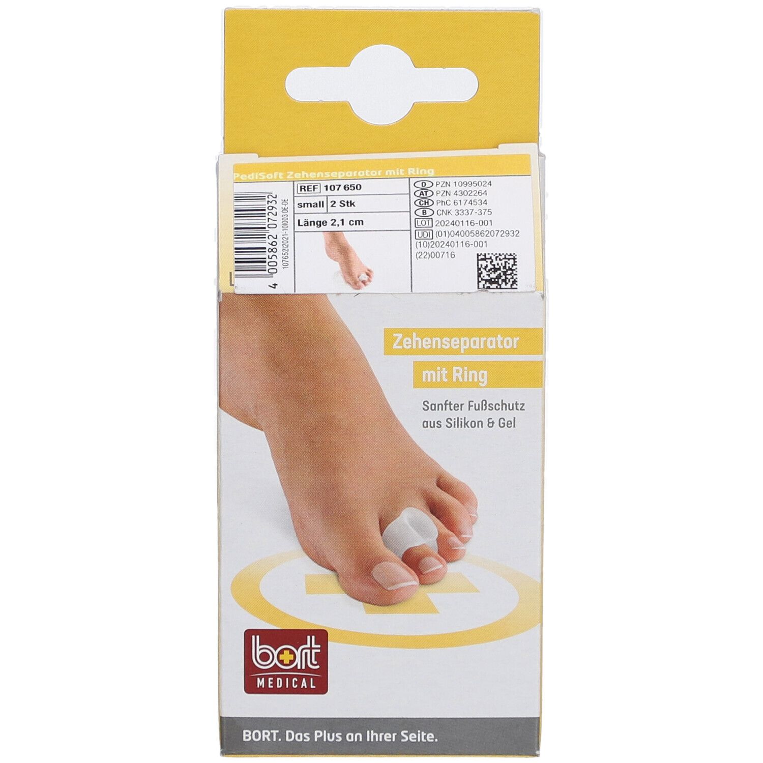 BORT PEDISOFT® Séparateur d'orteils avec anneau Taille S