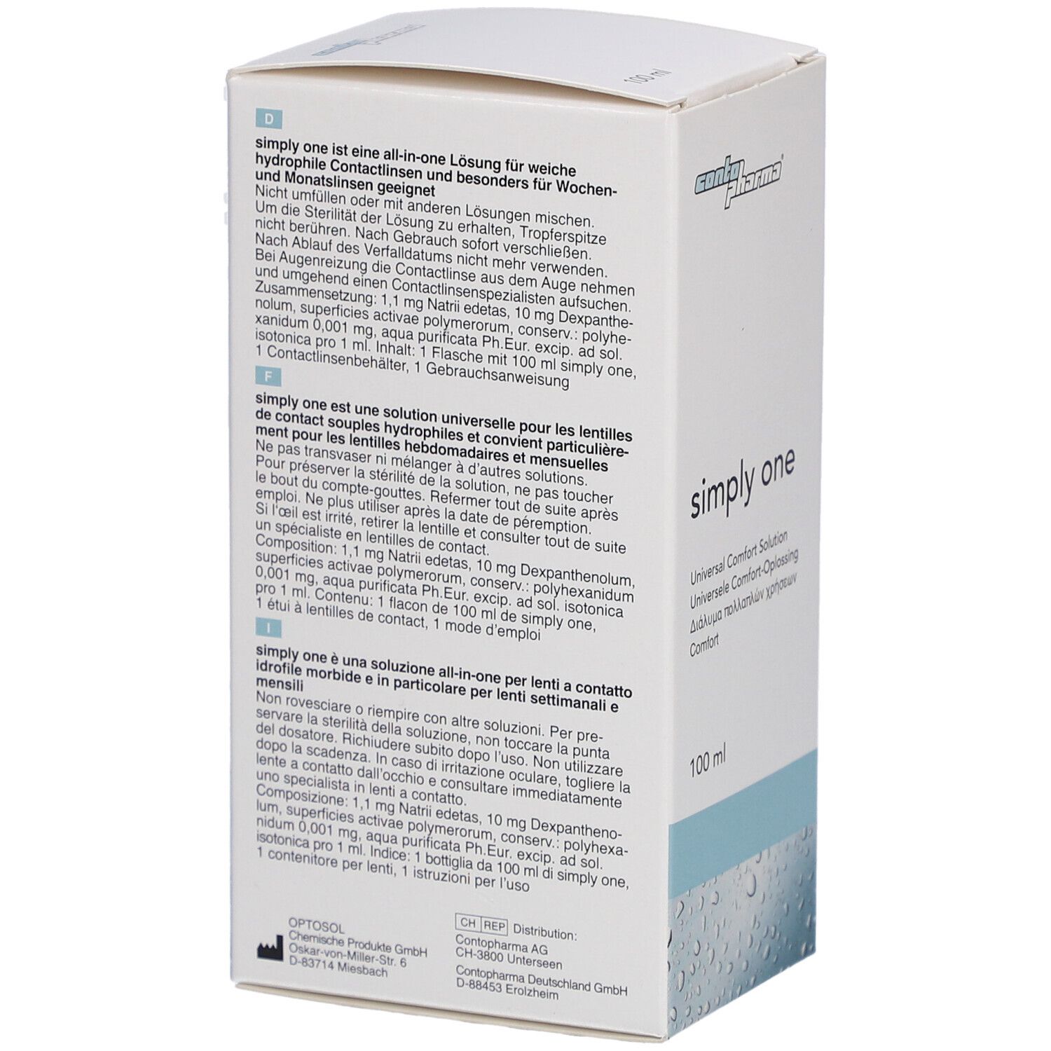 Contopharma Comfort Simply One Solution de contact pour les lentilles de contact