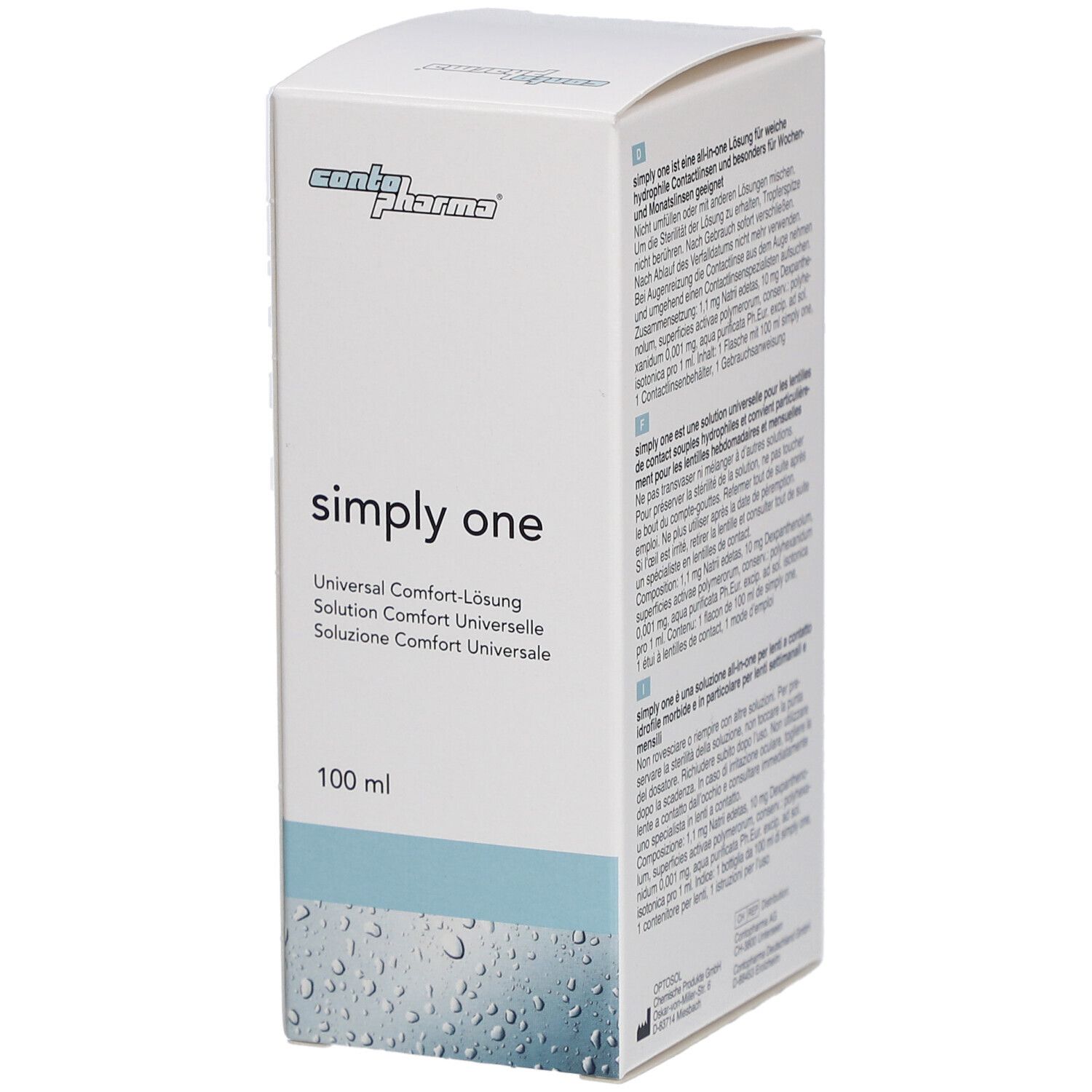 Contopharma Comfort Simply One Solution de contact pour les lentilles de contact