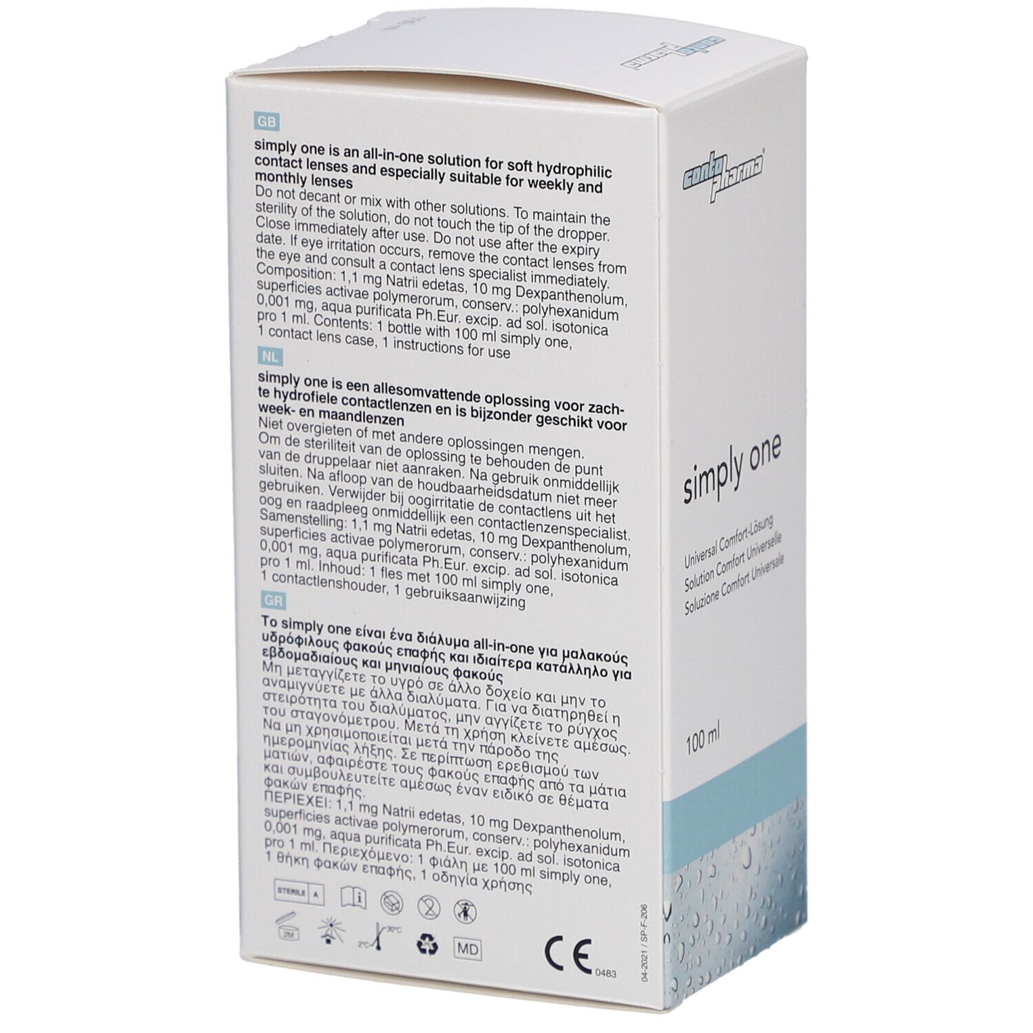 Contopharma Comfort Simply One Solution de contact pour les lentilles de contact