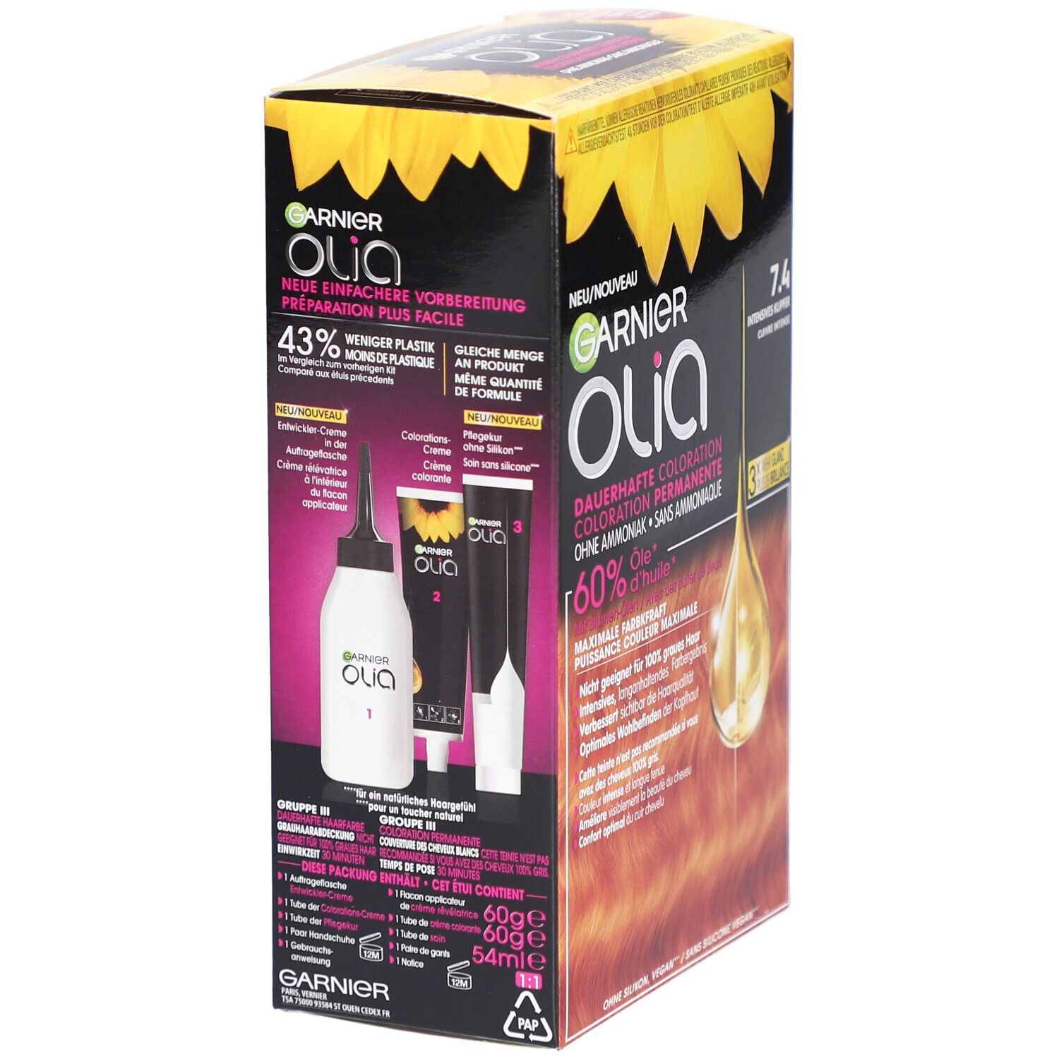 GARNIER Olia Coloration permanente 7.40 Cuivré Intense