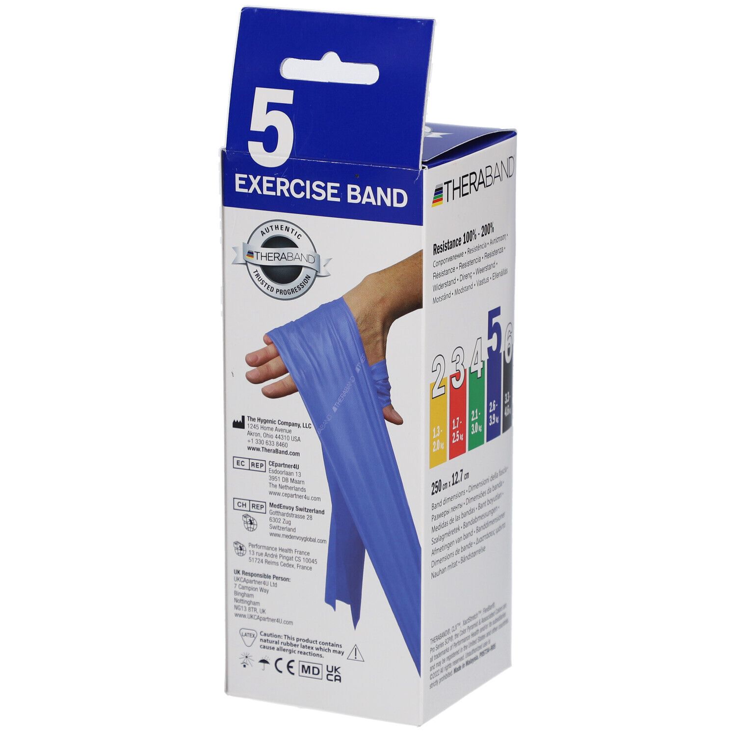 TheraBand 2,5 m – Blau – Extra stark mit Tasche