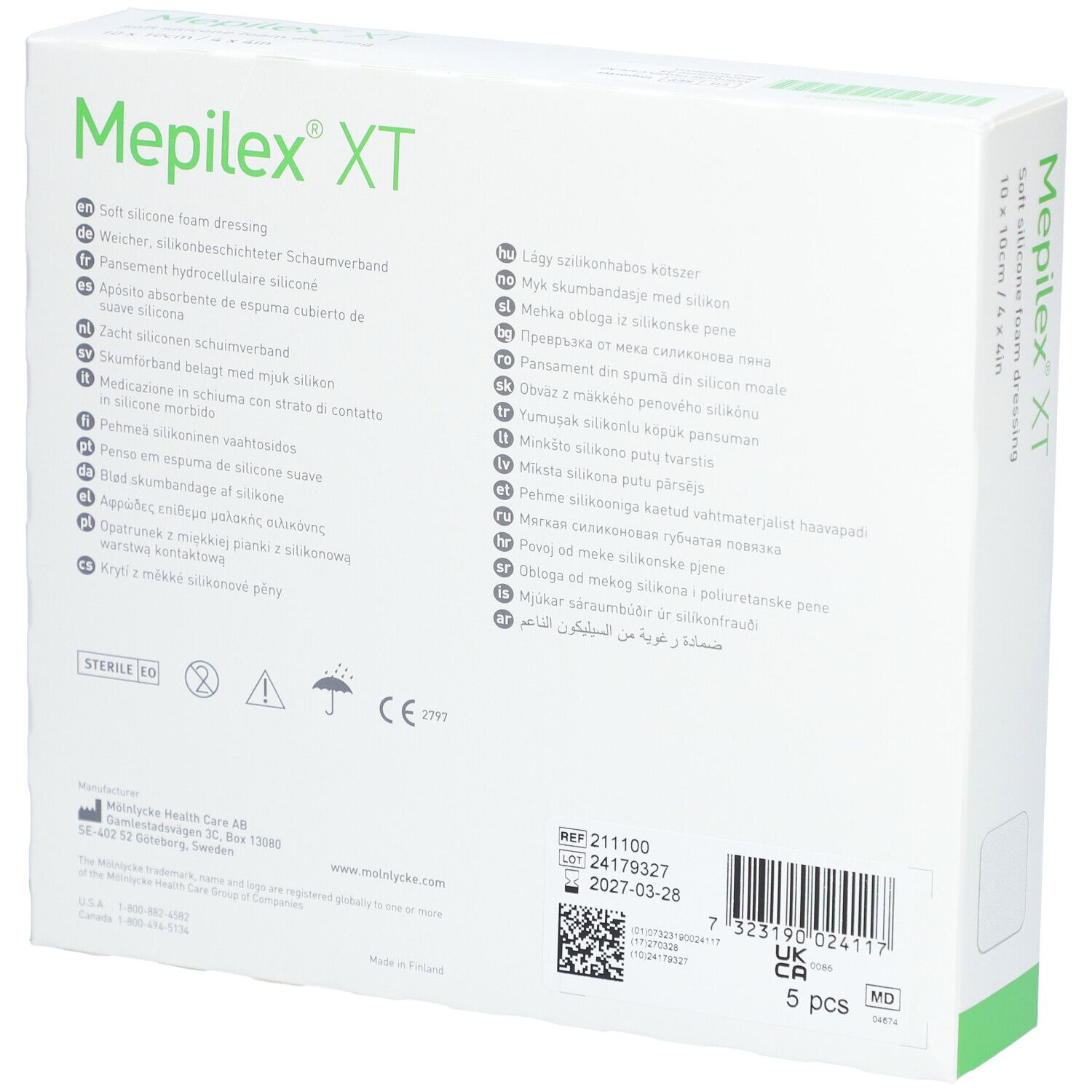MEPILEX Safetac XT 10x10cm steril 5 Stk