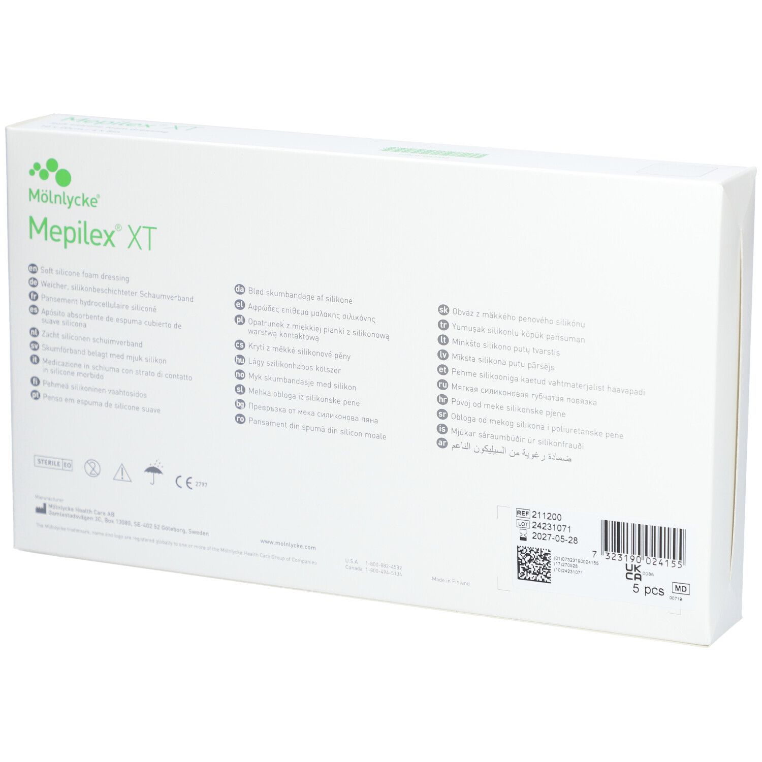 MEPILEX Safetac XT 10x20cm steril 5 Stk