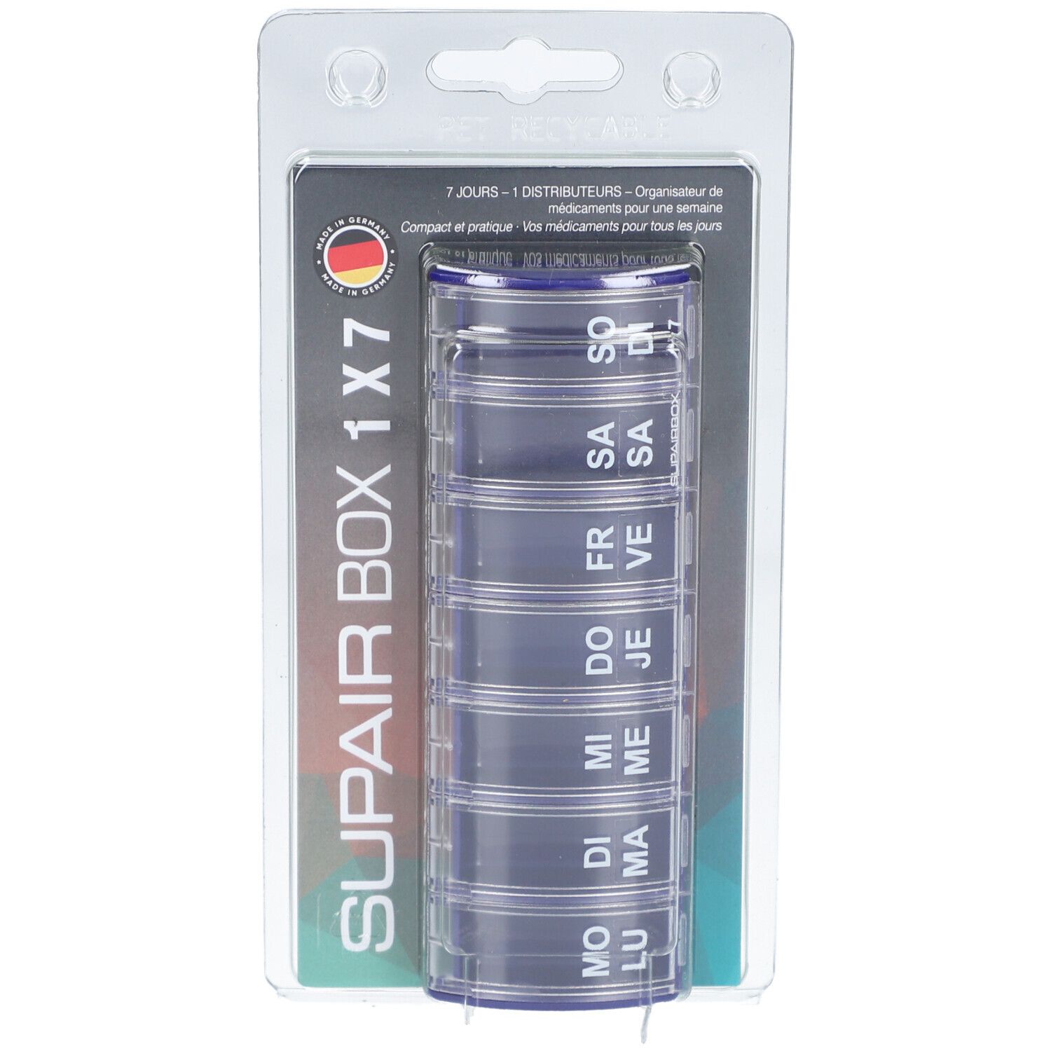 SUPAIRBOX 1x7 Wochendispenser D/F blau