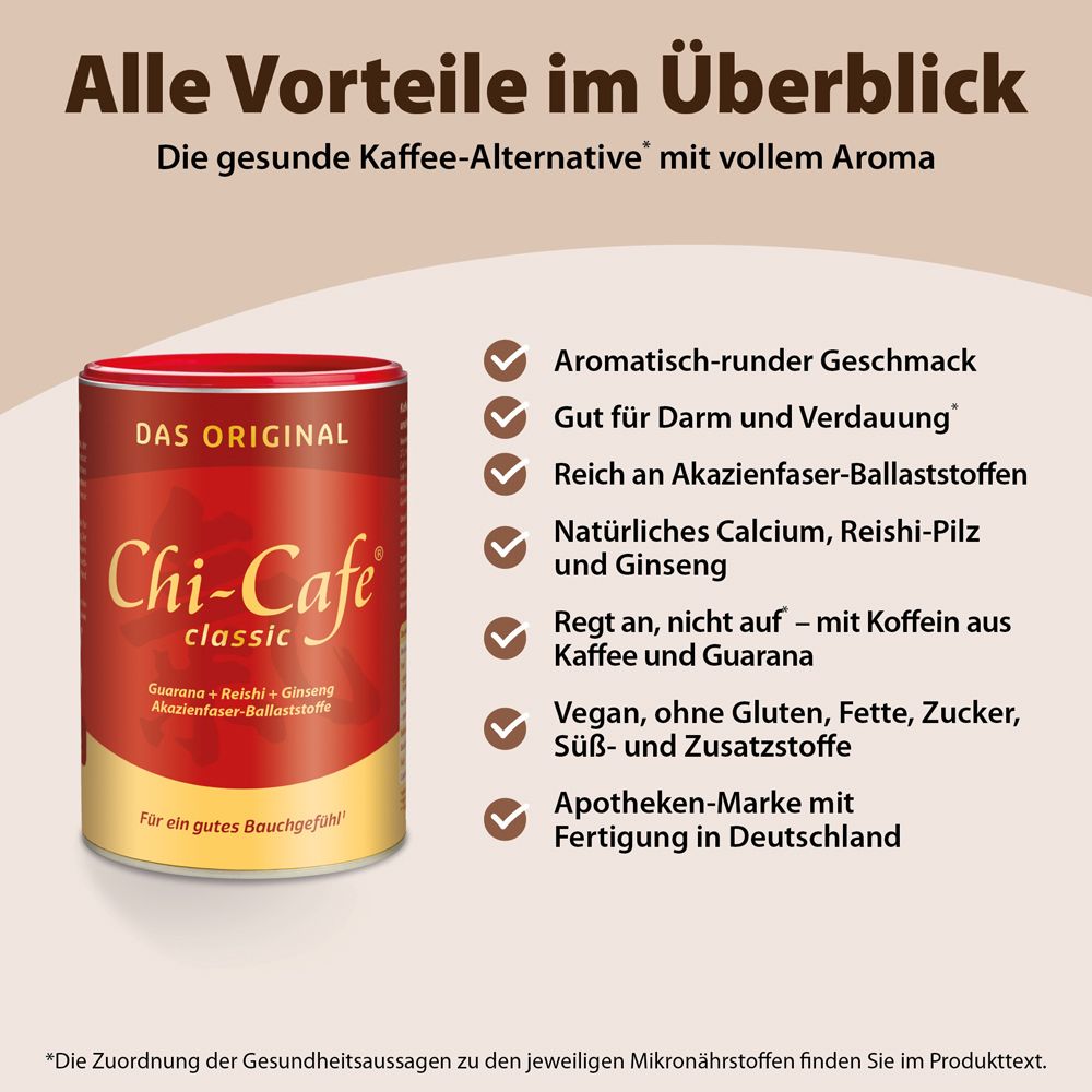 Chi-Cafe classic Wellness Kaffee mit Akazienfaser Guarana