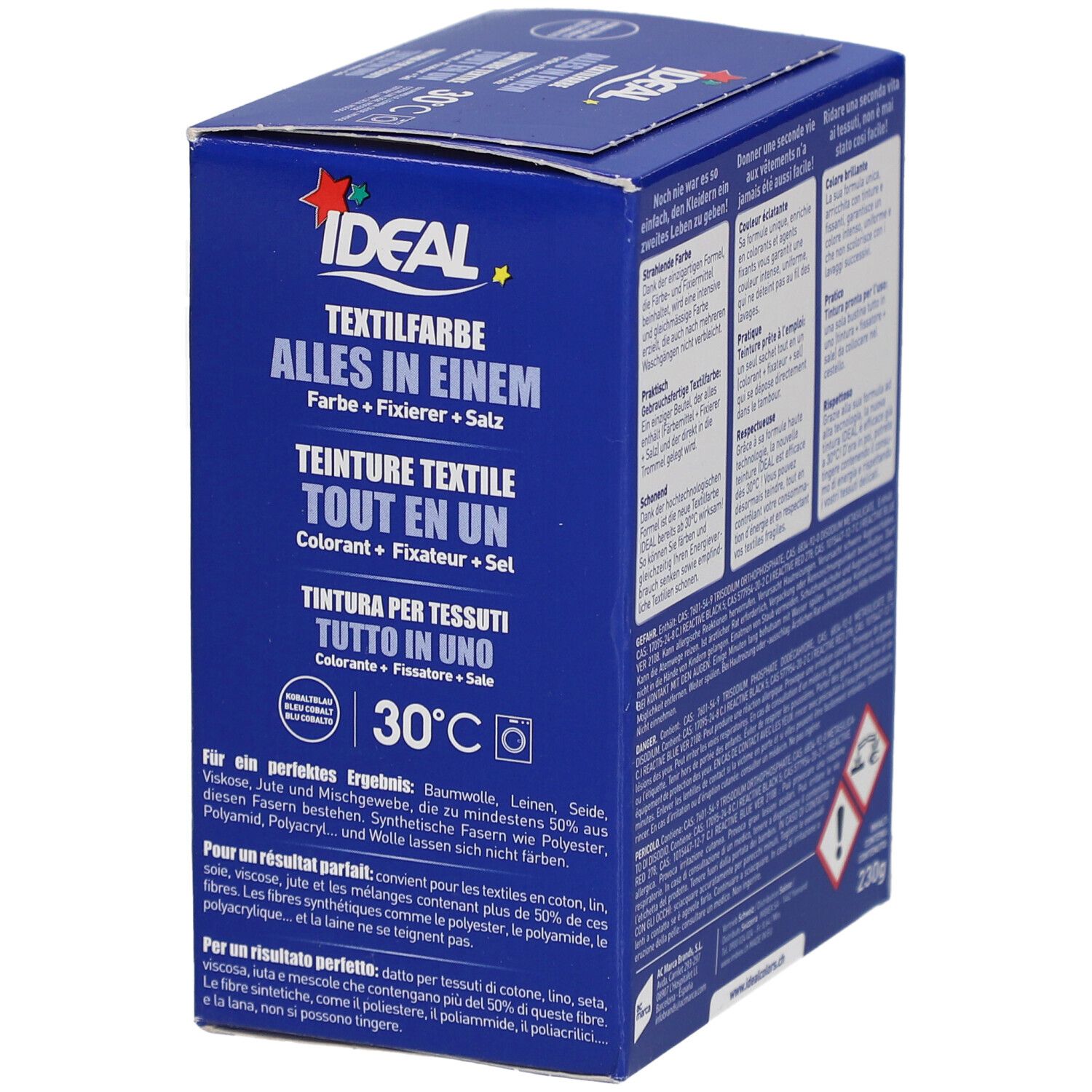 Ideal® Teinture textile Bleu Cobalt Tout en un pour machines à laver