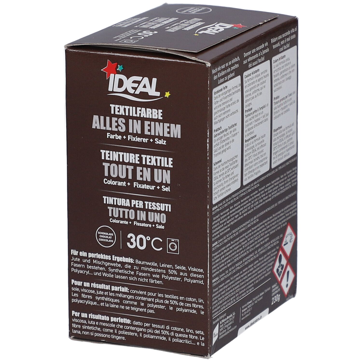 Ideal® Textilfarbe Schokolade Alles in Einem für Waschmaschinen