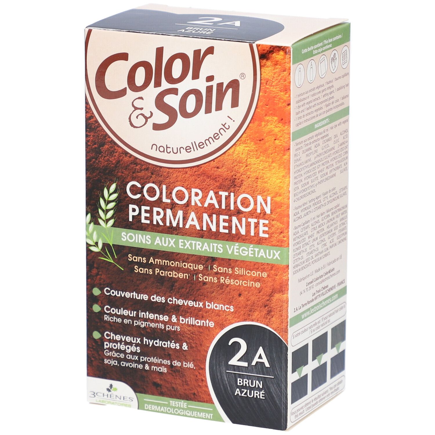 Color & Soin® Permanente Haarfarbe 2A Azure Black