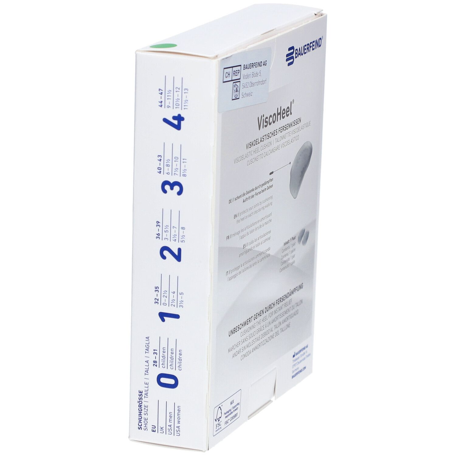 BAUERFEIND® ViscoHeel ® Talonnette viscoélastique taille 0 28-31