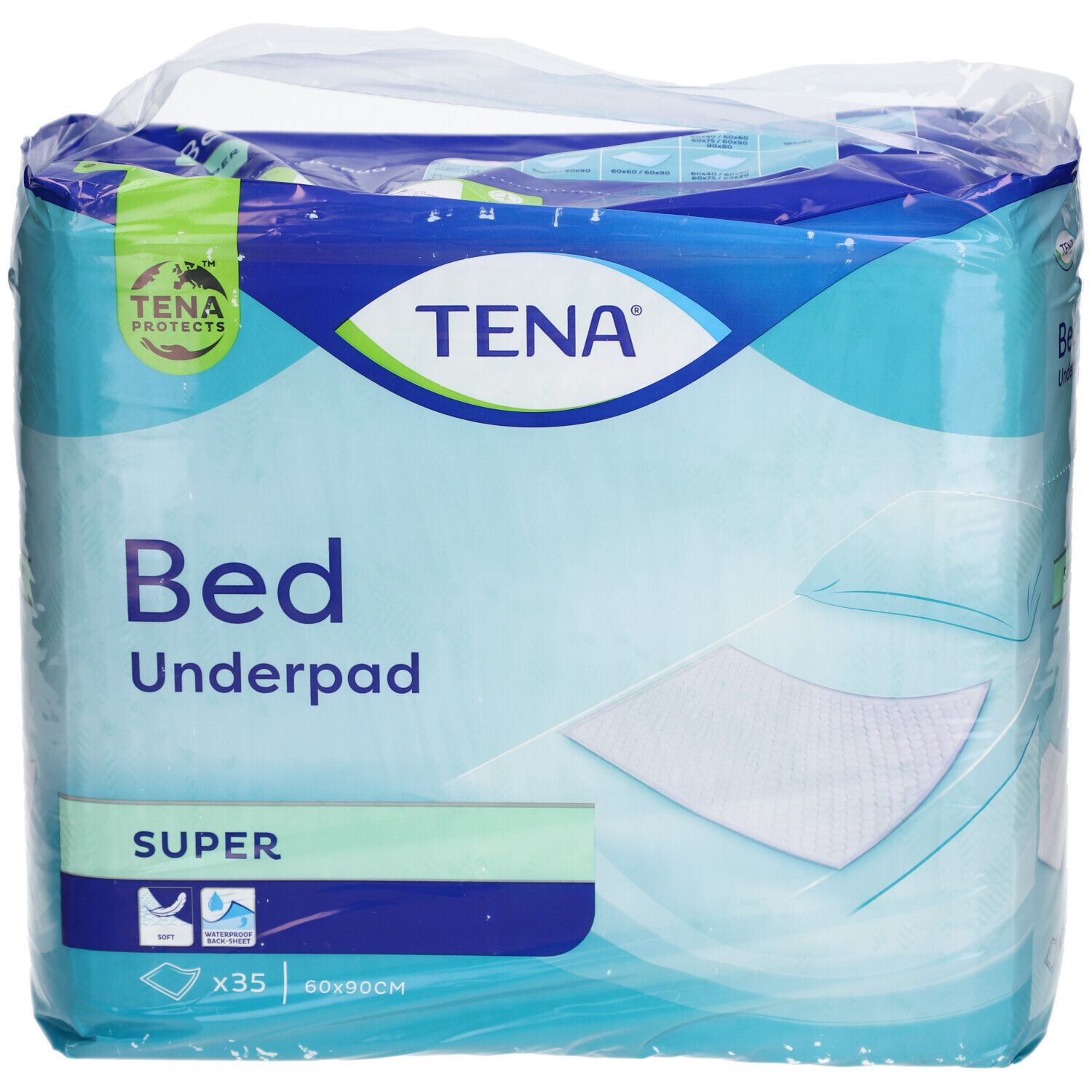 TENA BED SUPER - Alèse superabsorbante, intraversable, résistante, à usage unique 60 x 90 cm