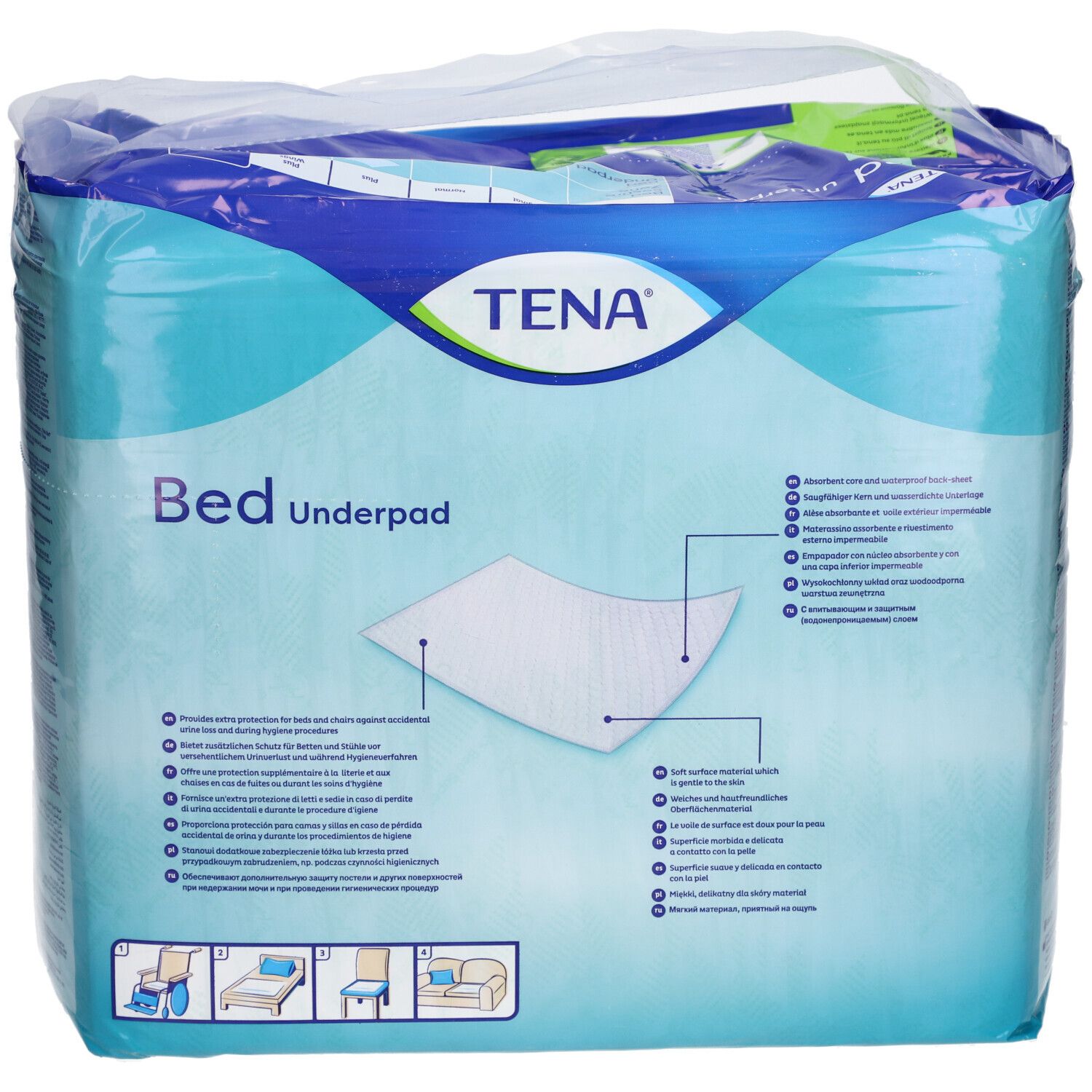 TENA BED SUPER - Alèse superabsorbante, intraversable, résistante, à usage unique 60 x 90 cm