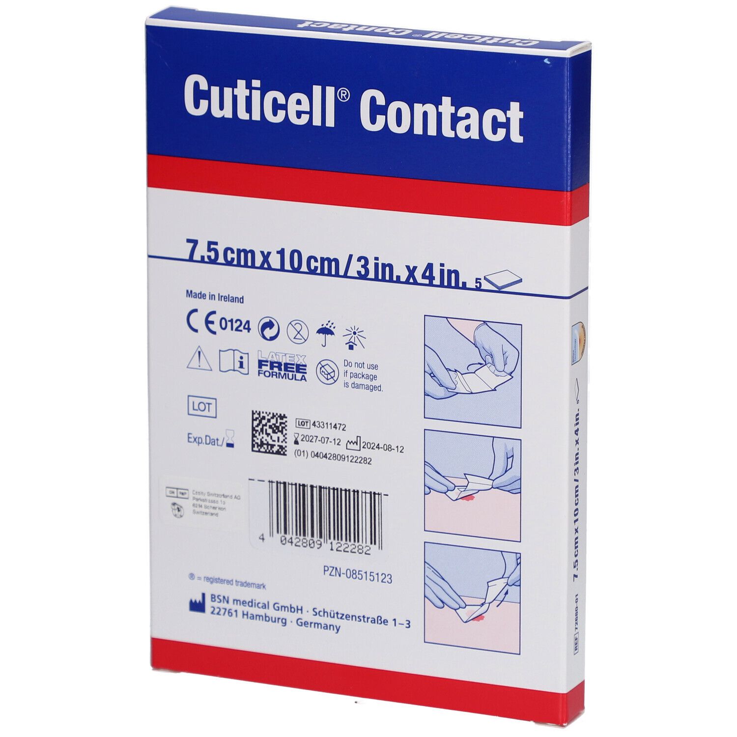 Cuticell® Contact Silikonauflage 7,5 cm x 10 m