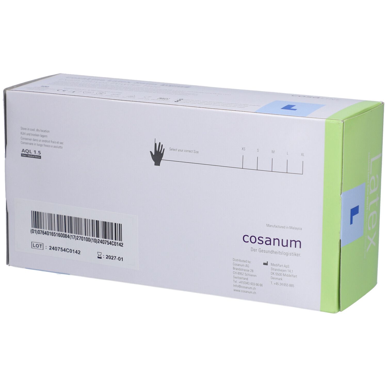 cosaLine® Gants d'examen L Latex non poudrés
