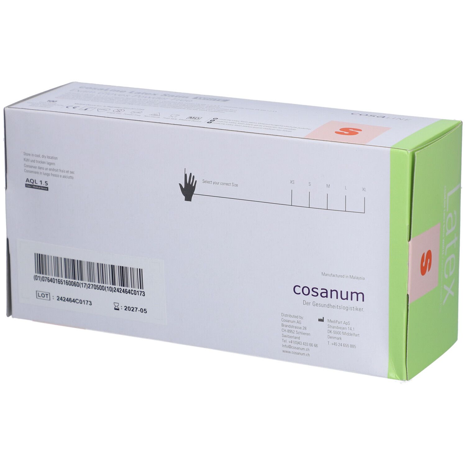 cosaLine® Untersuchungshandschuhe S Latex puderfrei