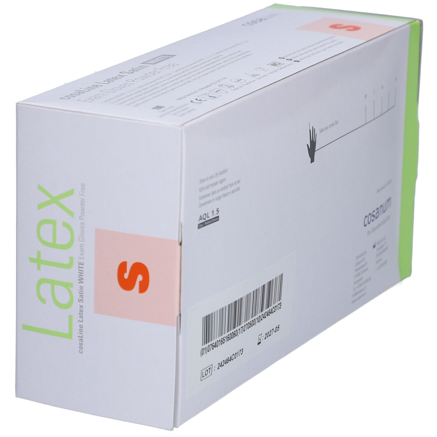 cosaLine® Untersuchungshandschuhe S Latex puderfrei