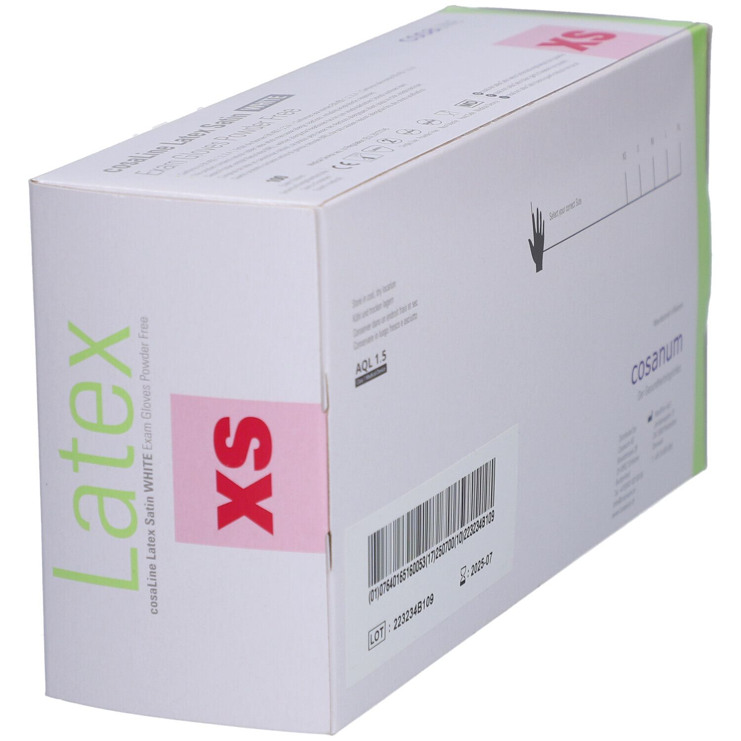 cosaLine® Untersuchungshandschuhe XS Latex puderfrei