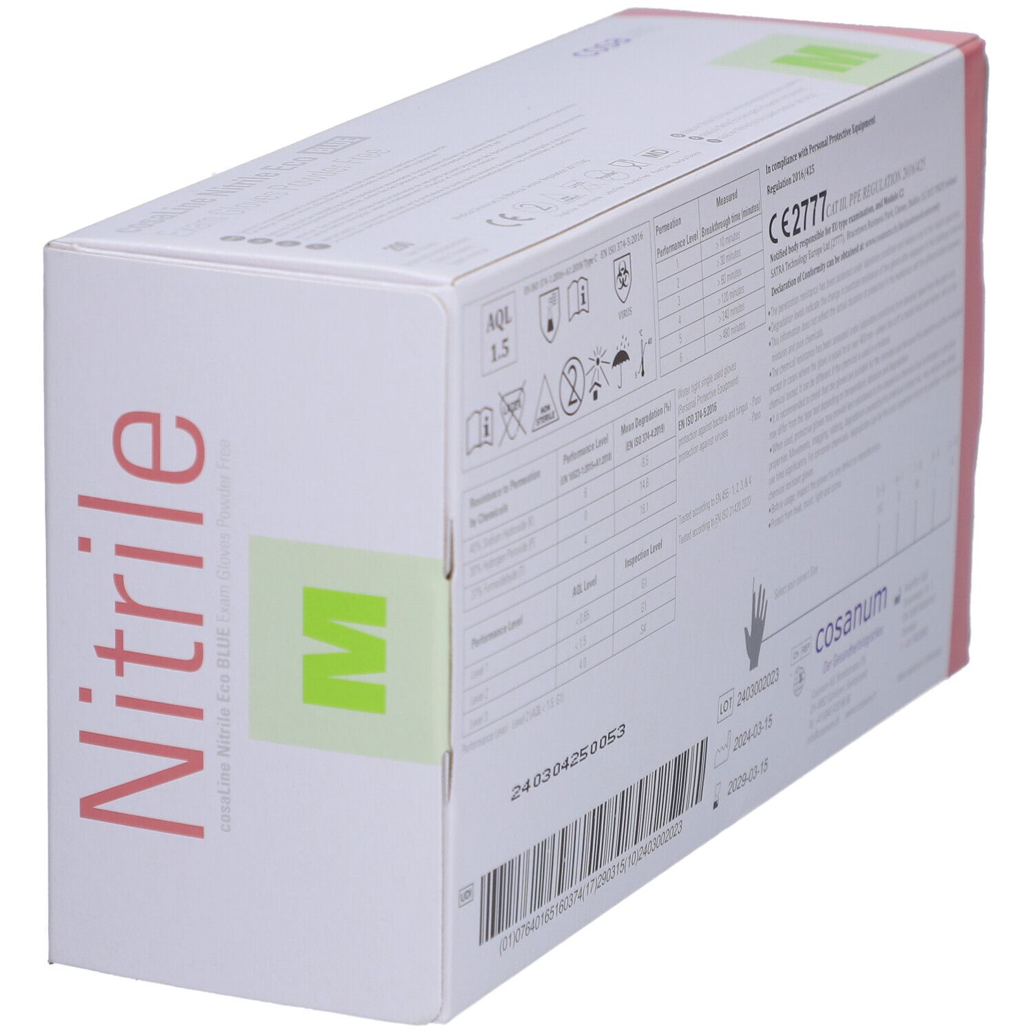 cosaLine® Untersuchungshandschuhe M Nitril Eco blau puderfrei