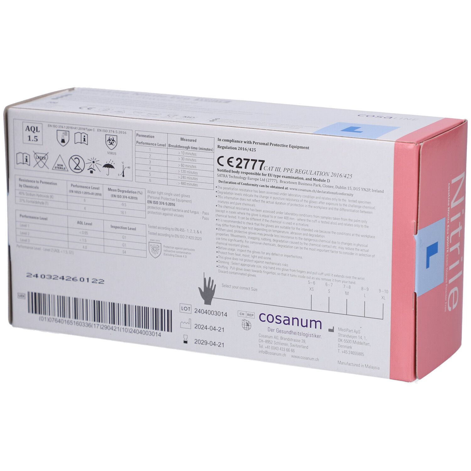 cosaLine® Untersuchungshandschuhe L Nitril Eco puderfrei