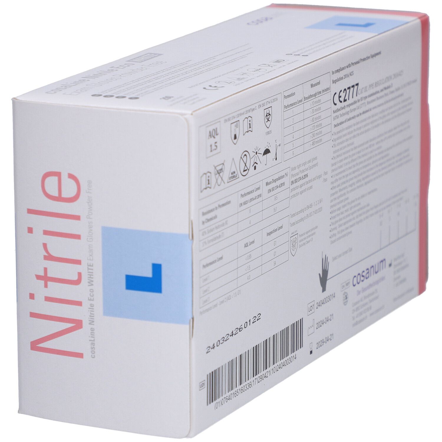 cosaLine® Untersuchungshandschuhe L Nitril Eco puderfrei