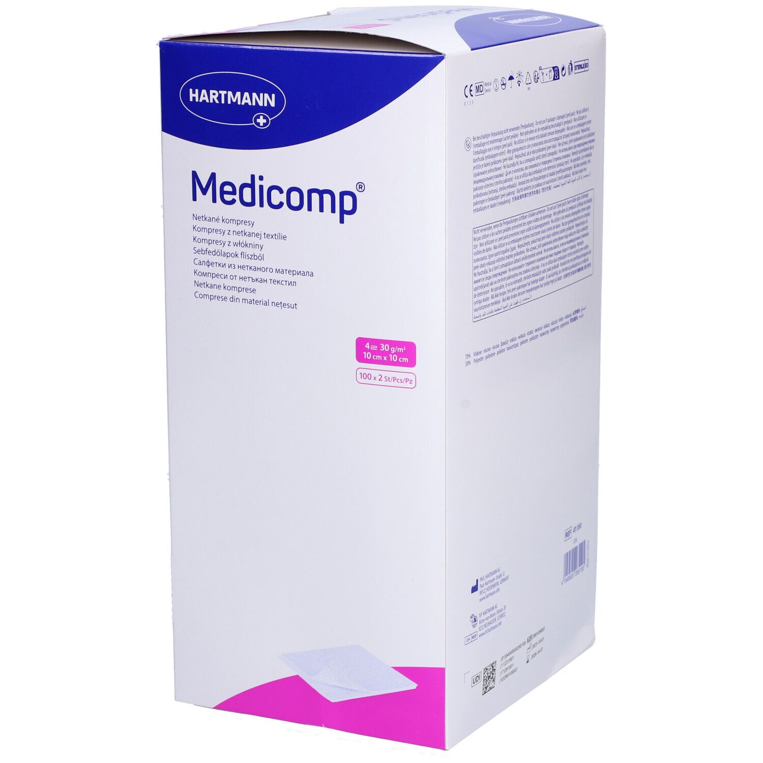 HARTMANN Medicomp® Compresses non tissées 4 couches 10 x 10 cm