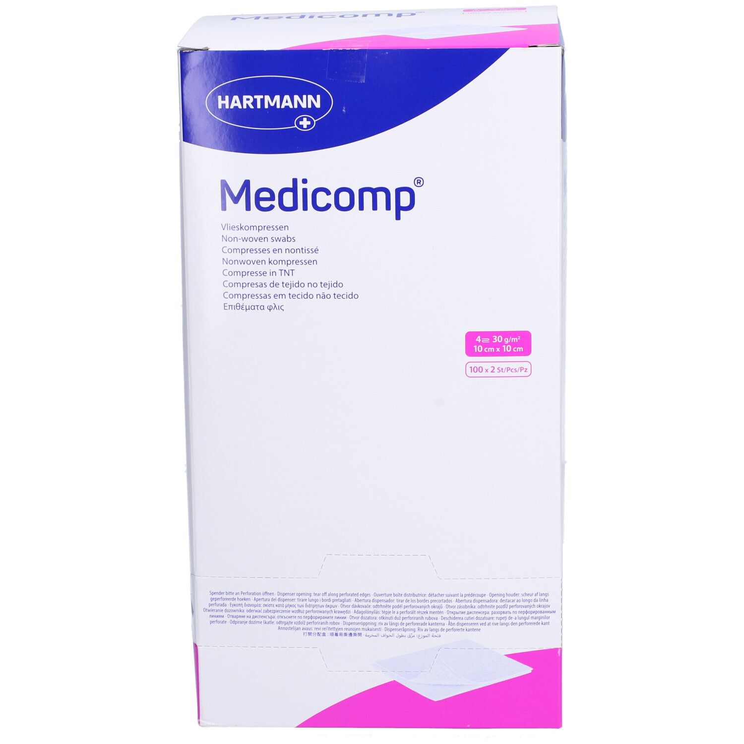 HARTMANN Medicomp® Compresses non tissées 4 couches 10 x 10 cm